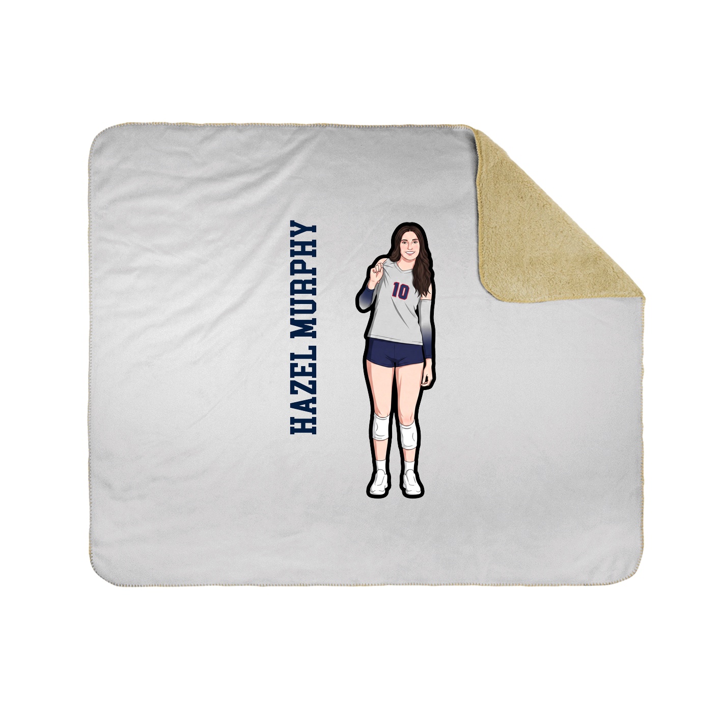Throw Blanket — Name Vertical in White