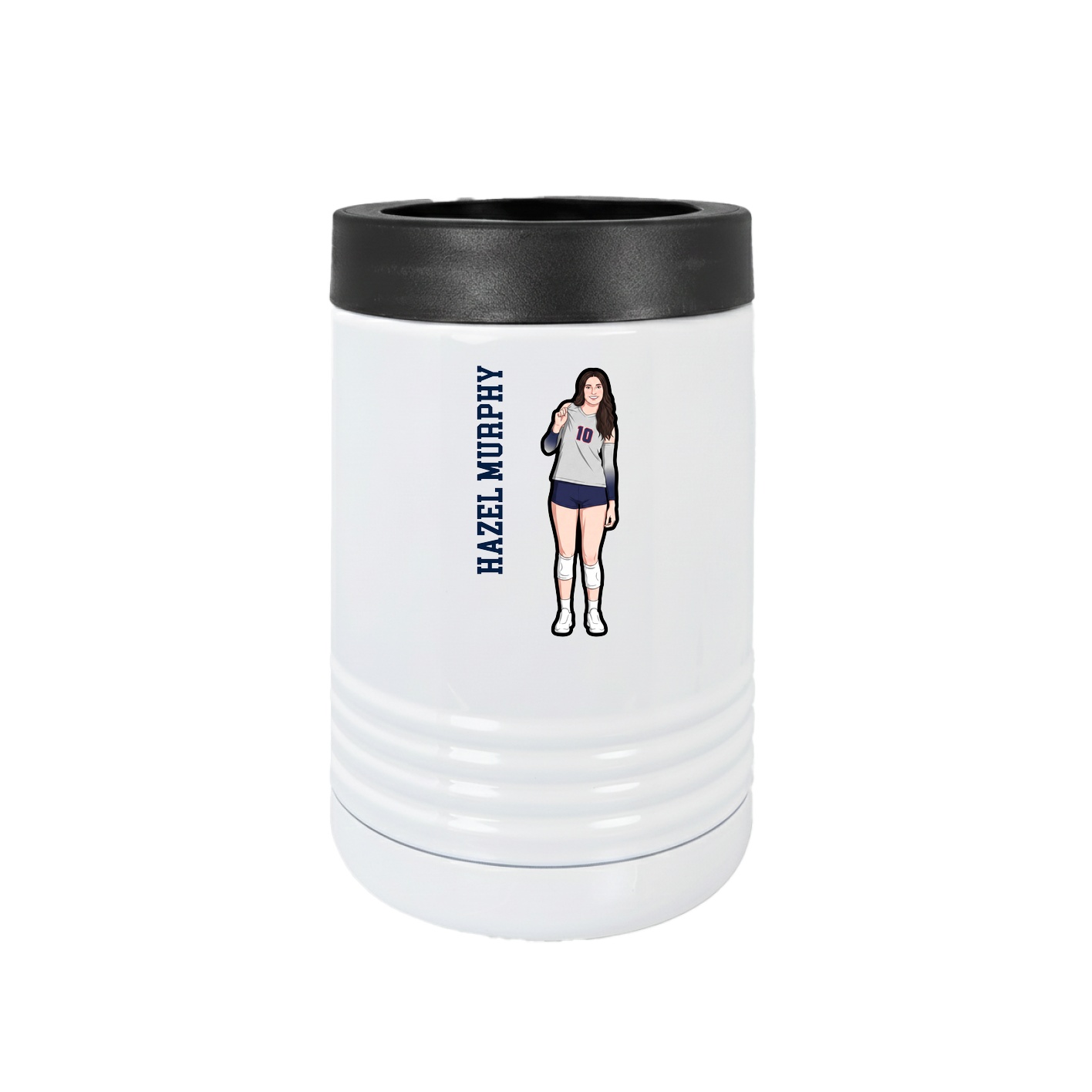 Beverage Holder — Name Vertical in White