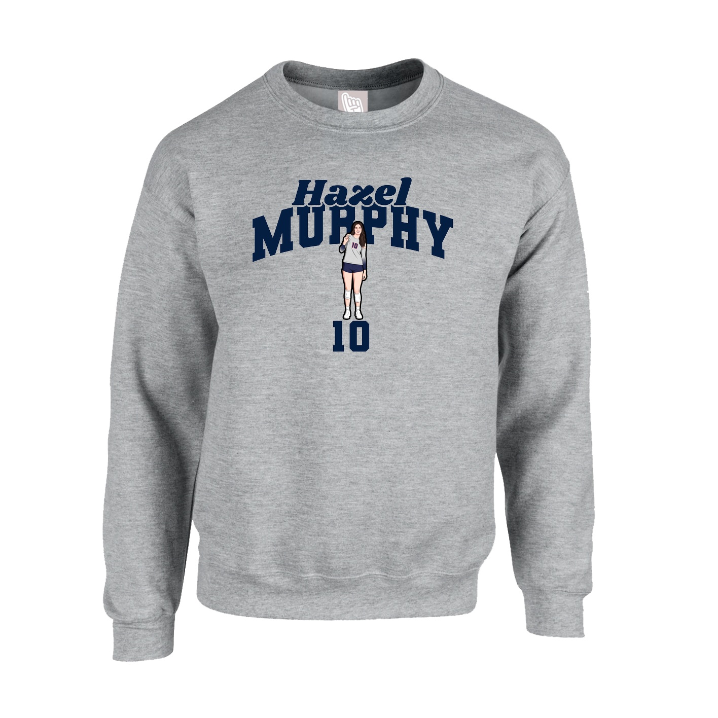 Fleece Crew — Signature Arch in Grey