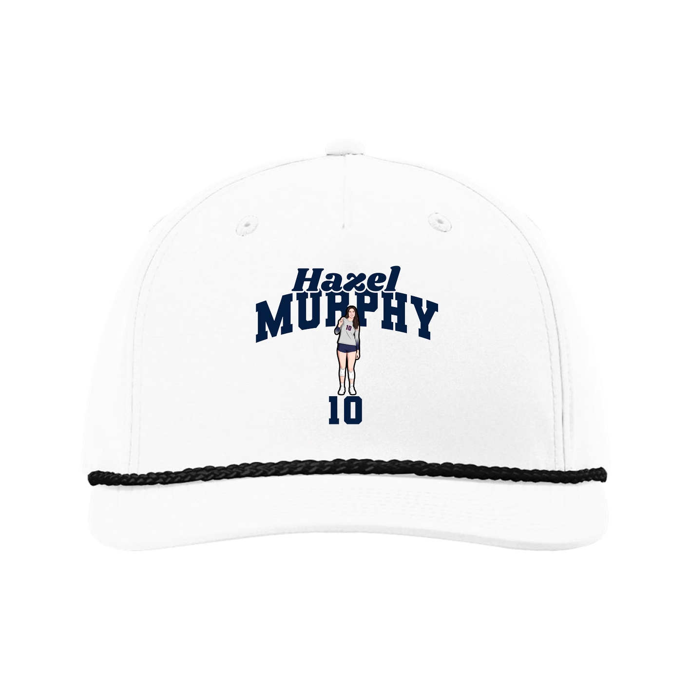 Five-Panel Classic Rope Cap — Signature Arch in White
