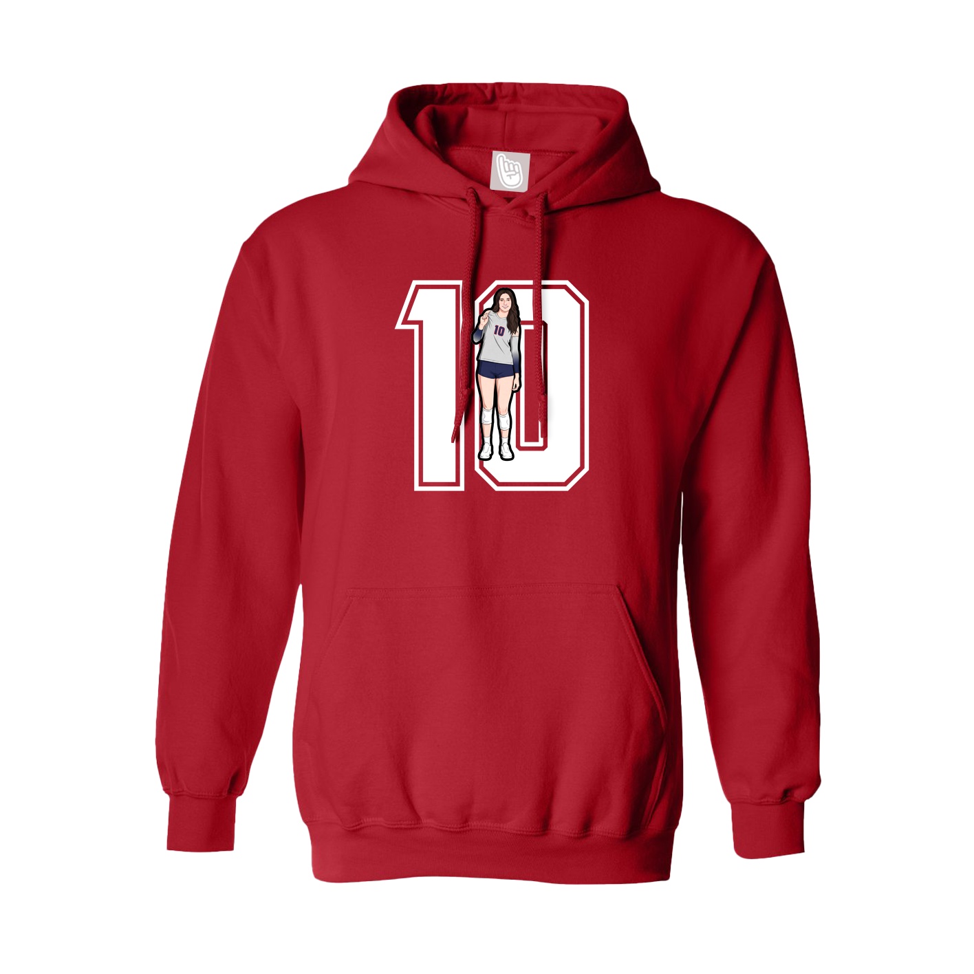 Hoodie — Number in Red