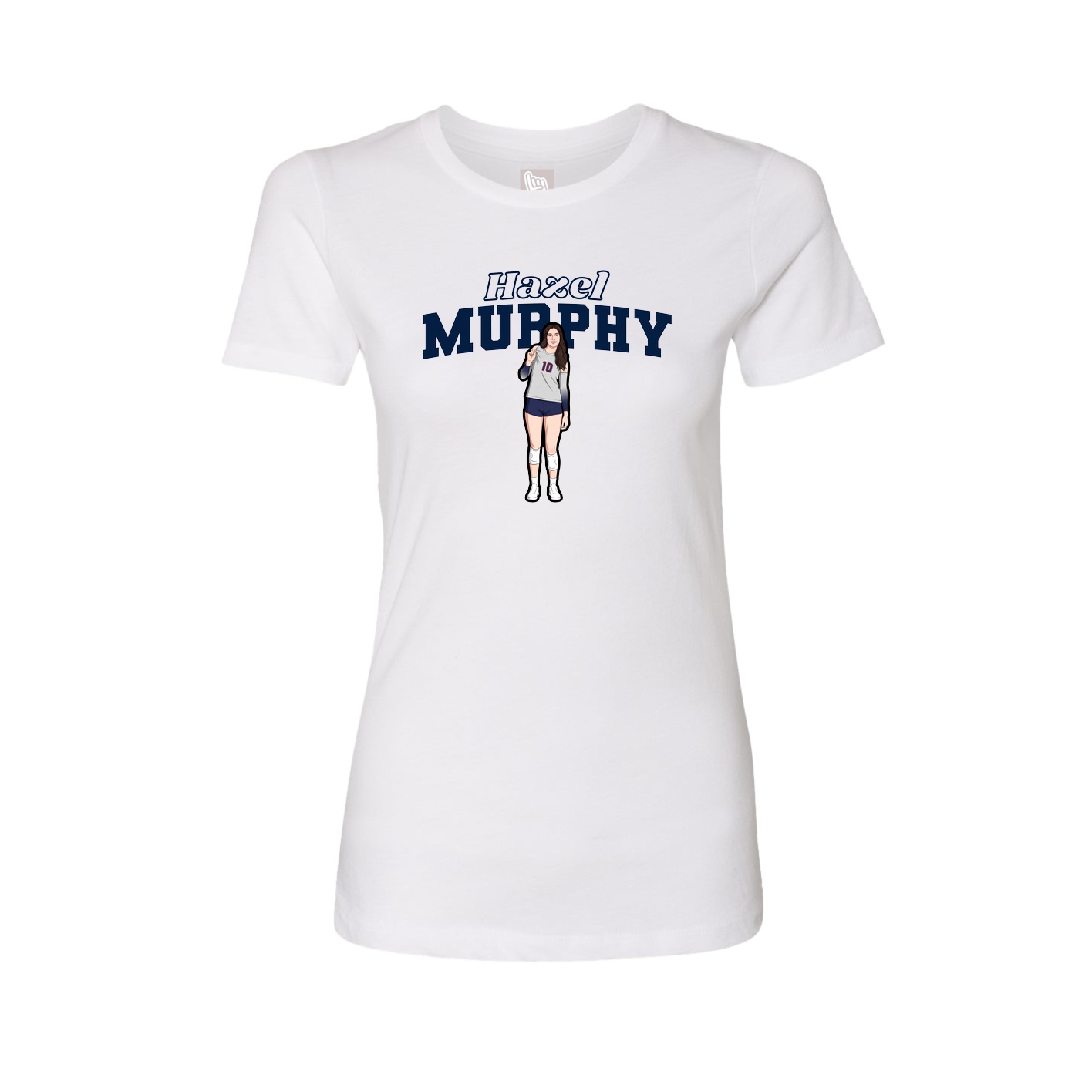 Womens Tee — Name Arch in White
