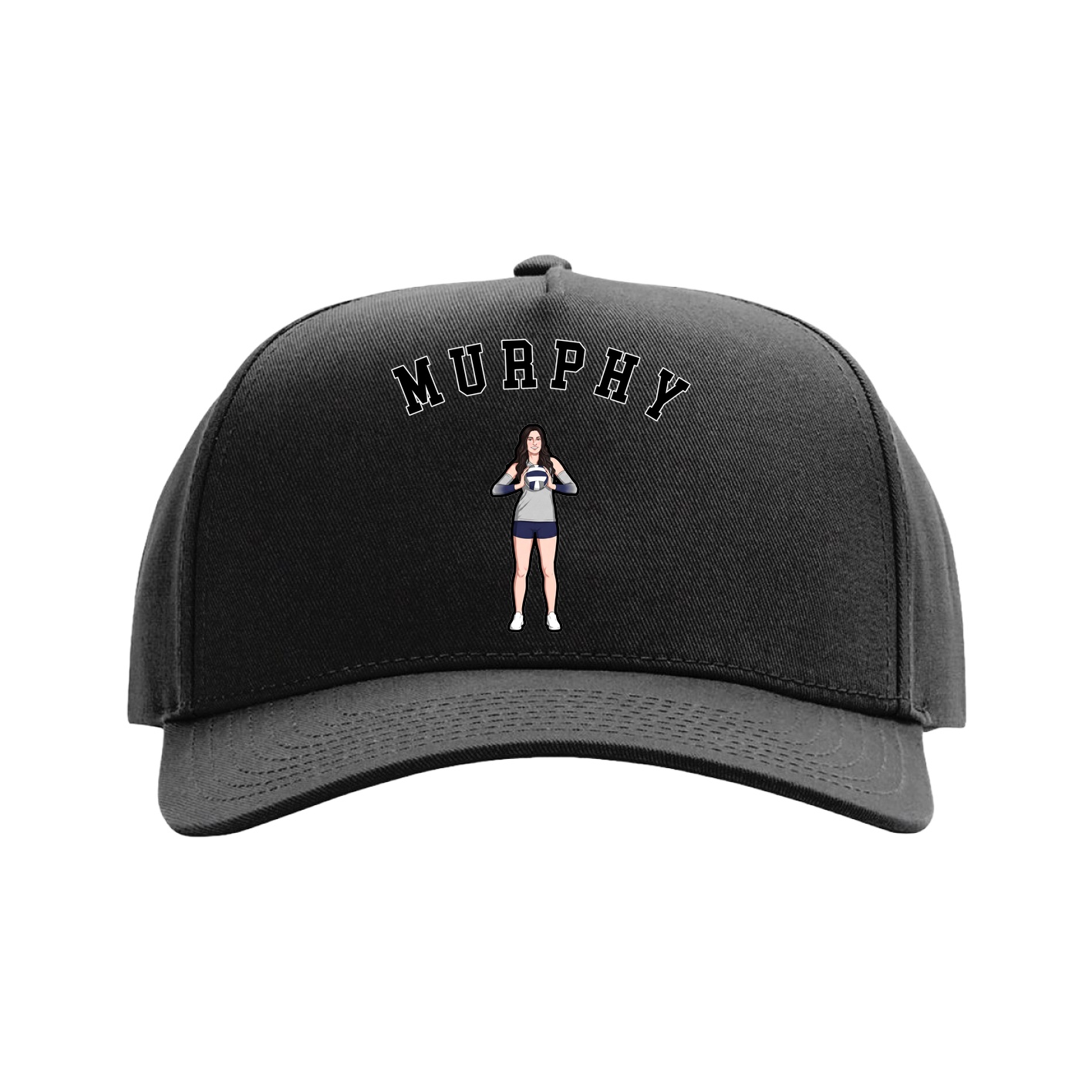 Full Fabric Five-Panel Champ Cap — Shirsey Arch in Black