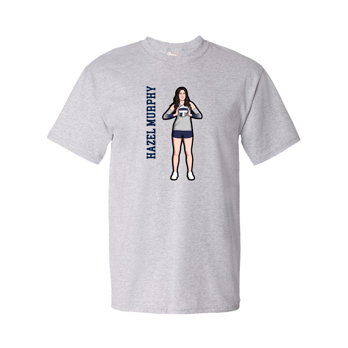 Youth Tee — Name Vertical in Grey
