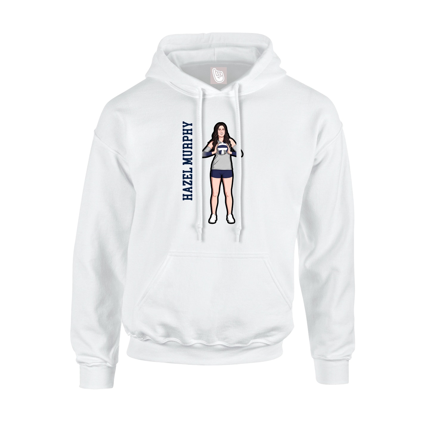 Hoodie — Name Vertical in White