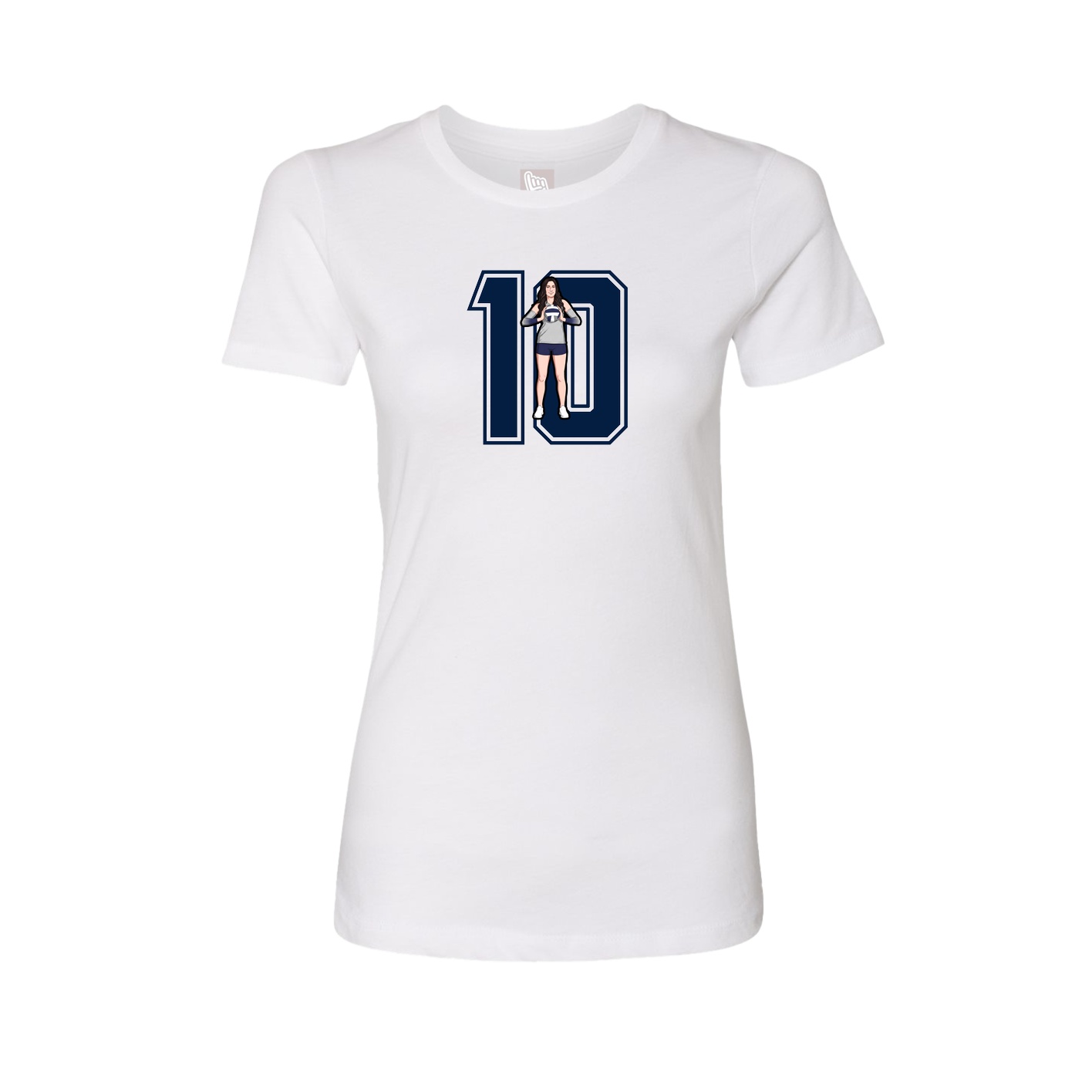 Womens Tee — Number in White