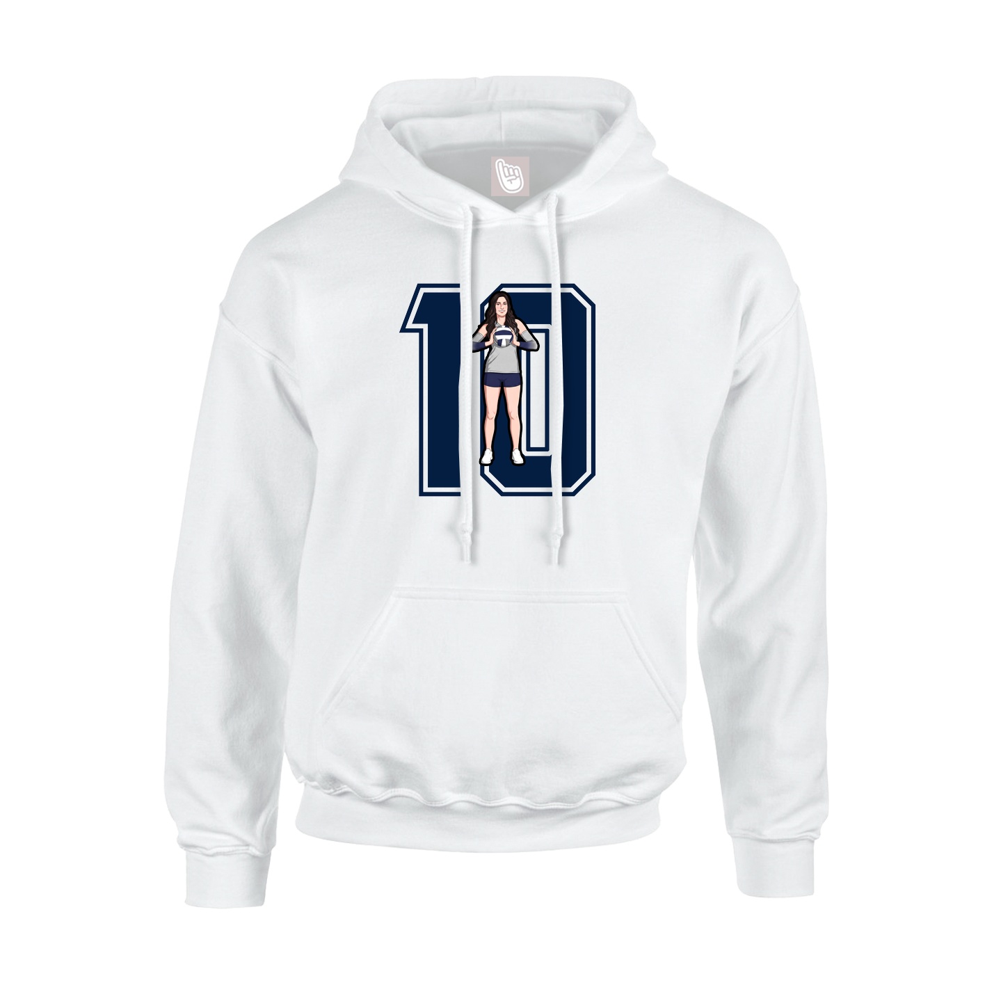 Youth Hoodie — Number in White
