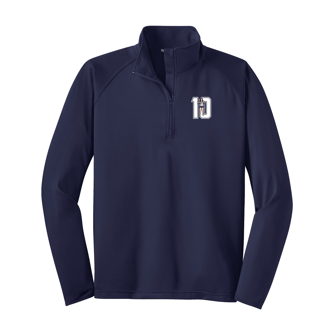 Q-Zip Pullover — Number in Navy