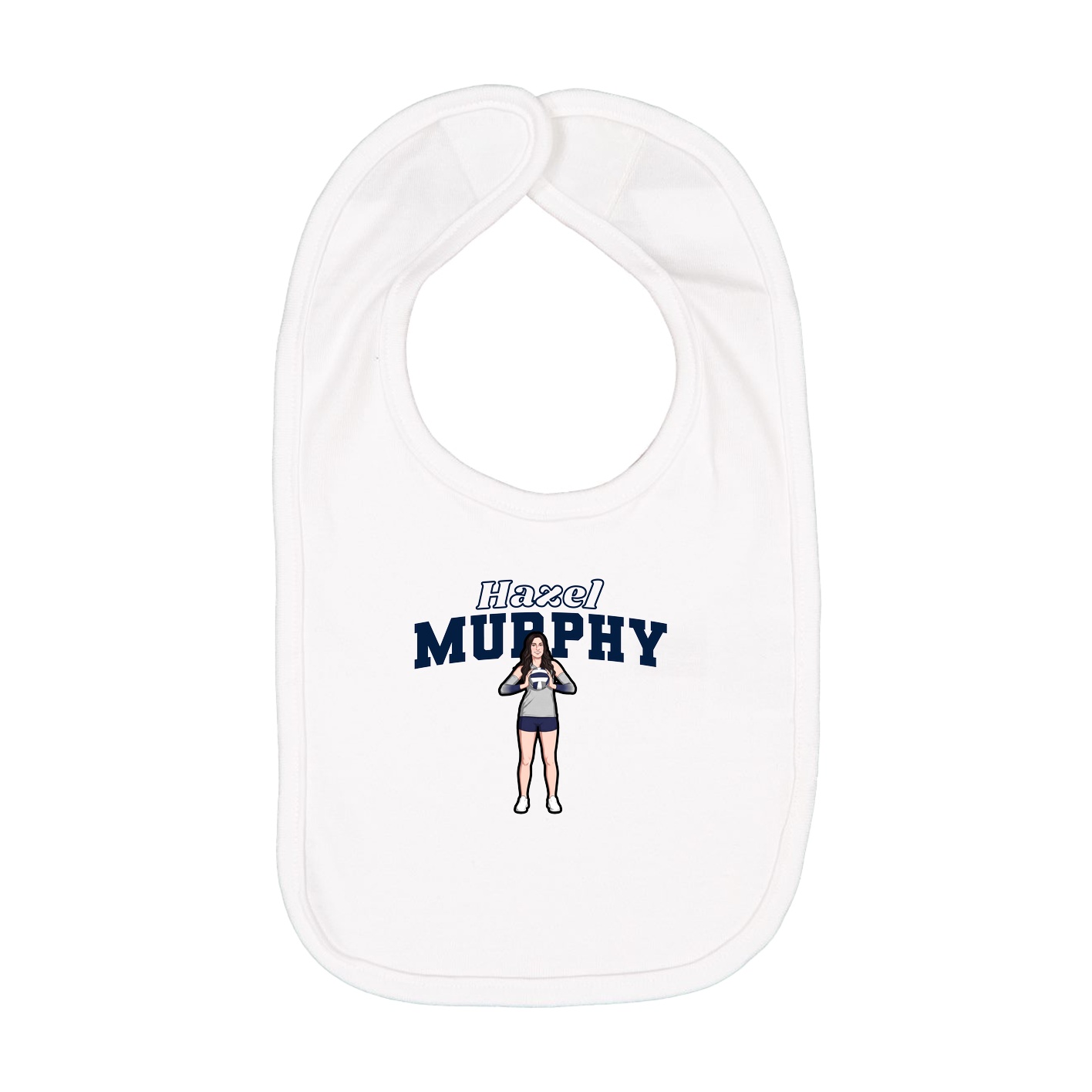 Infant Bib — Name Arch in White