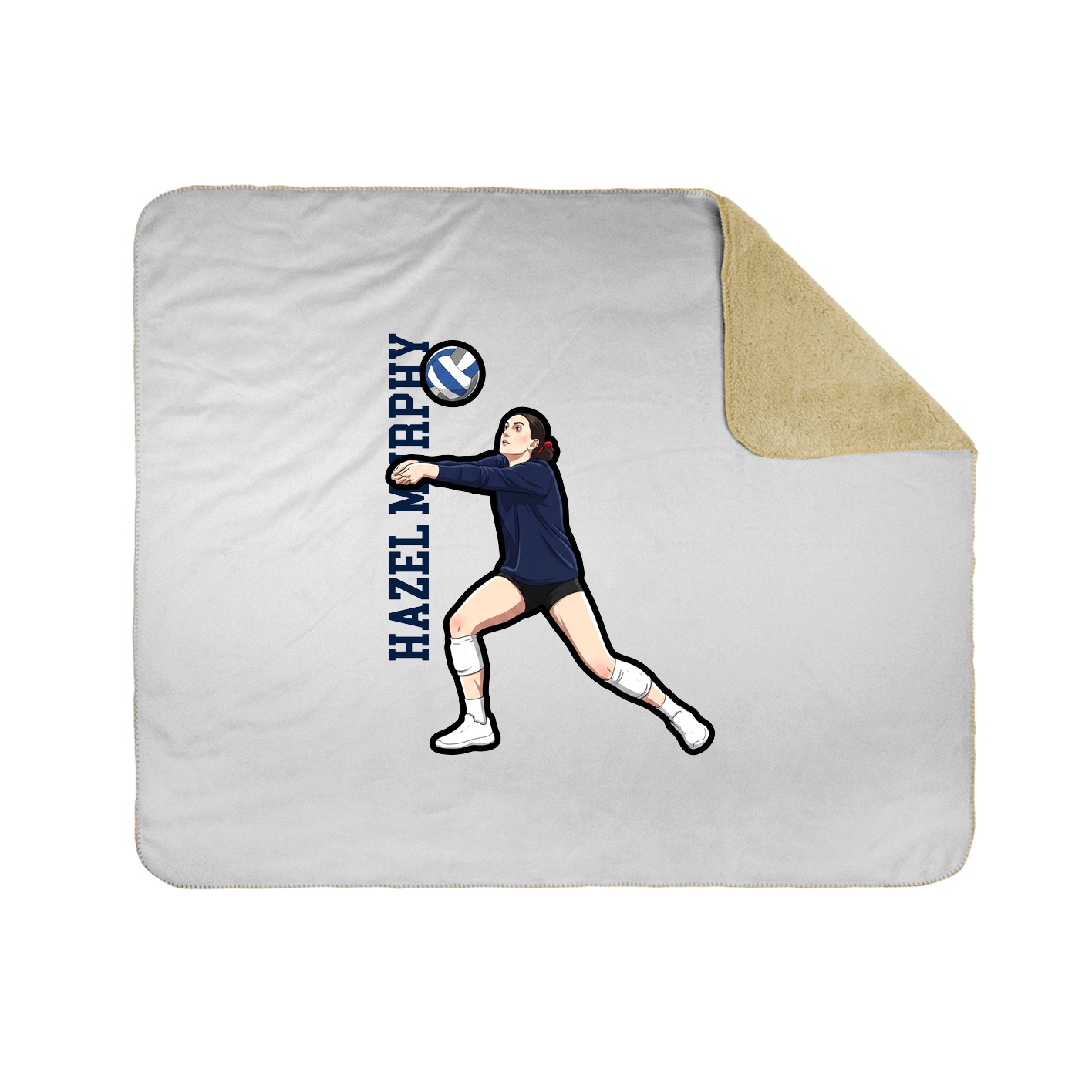 Throw Blanket — Name Vertical in White