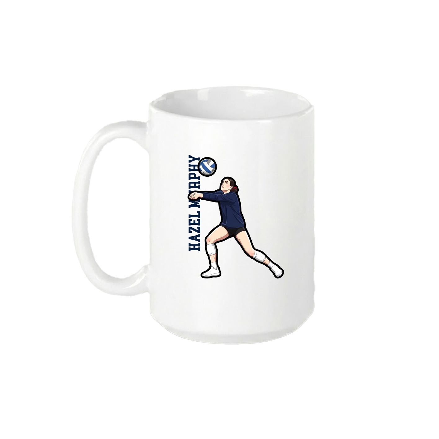 15oz Coffee Mug — Name Vertical in White