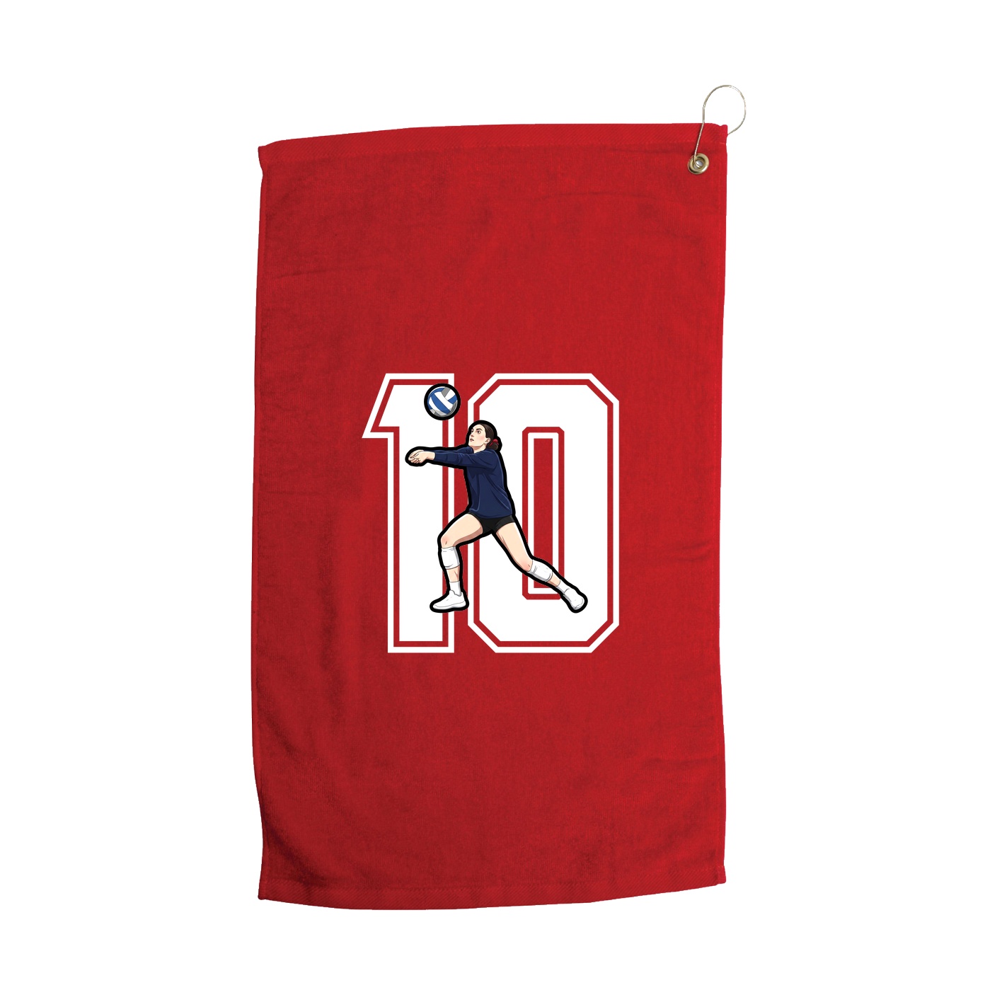 Golf Towel — Number in Red