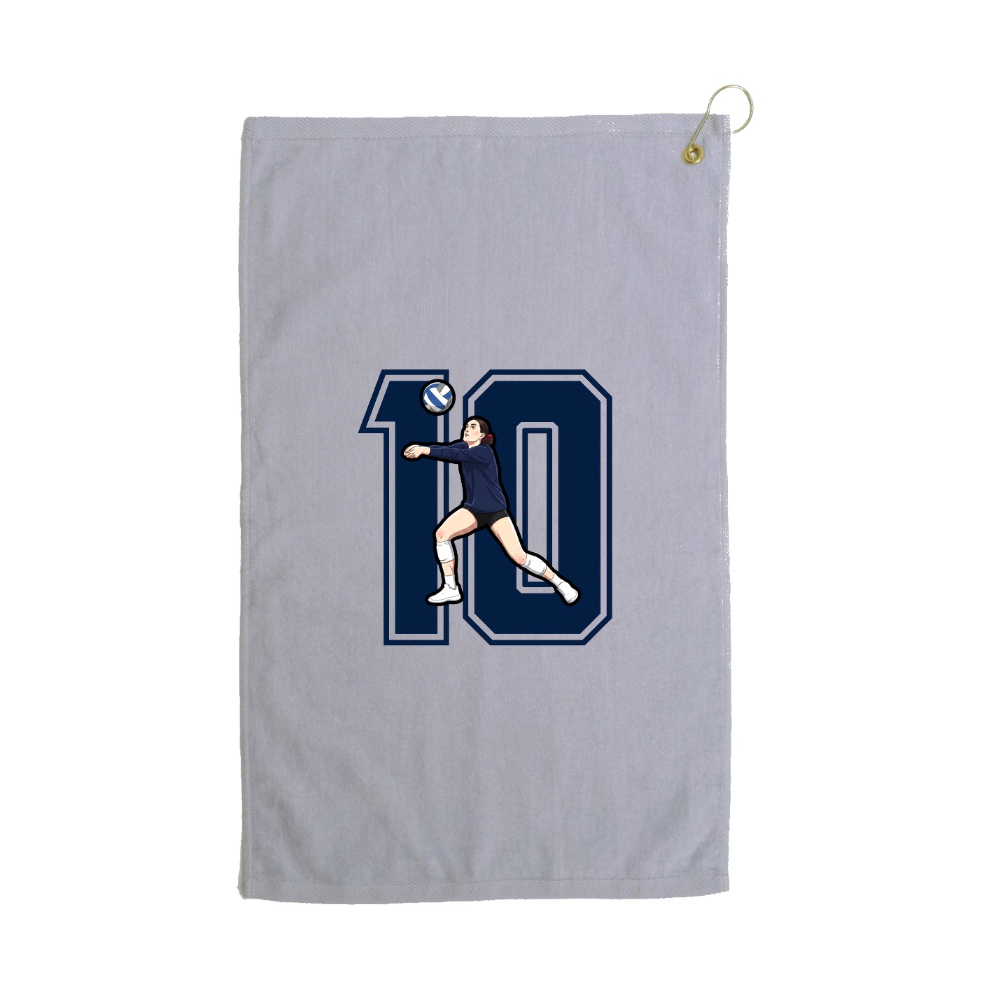 Golf Towel — Number in Grey