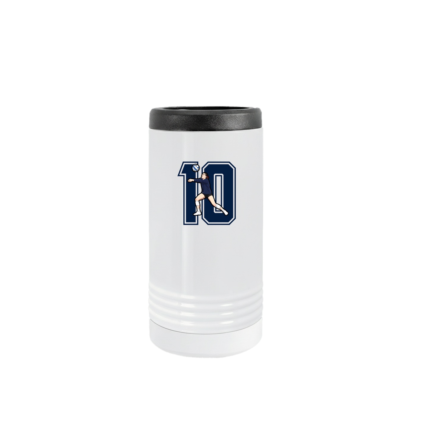 Slim Beverage Holder — Number in White