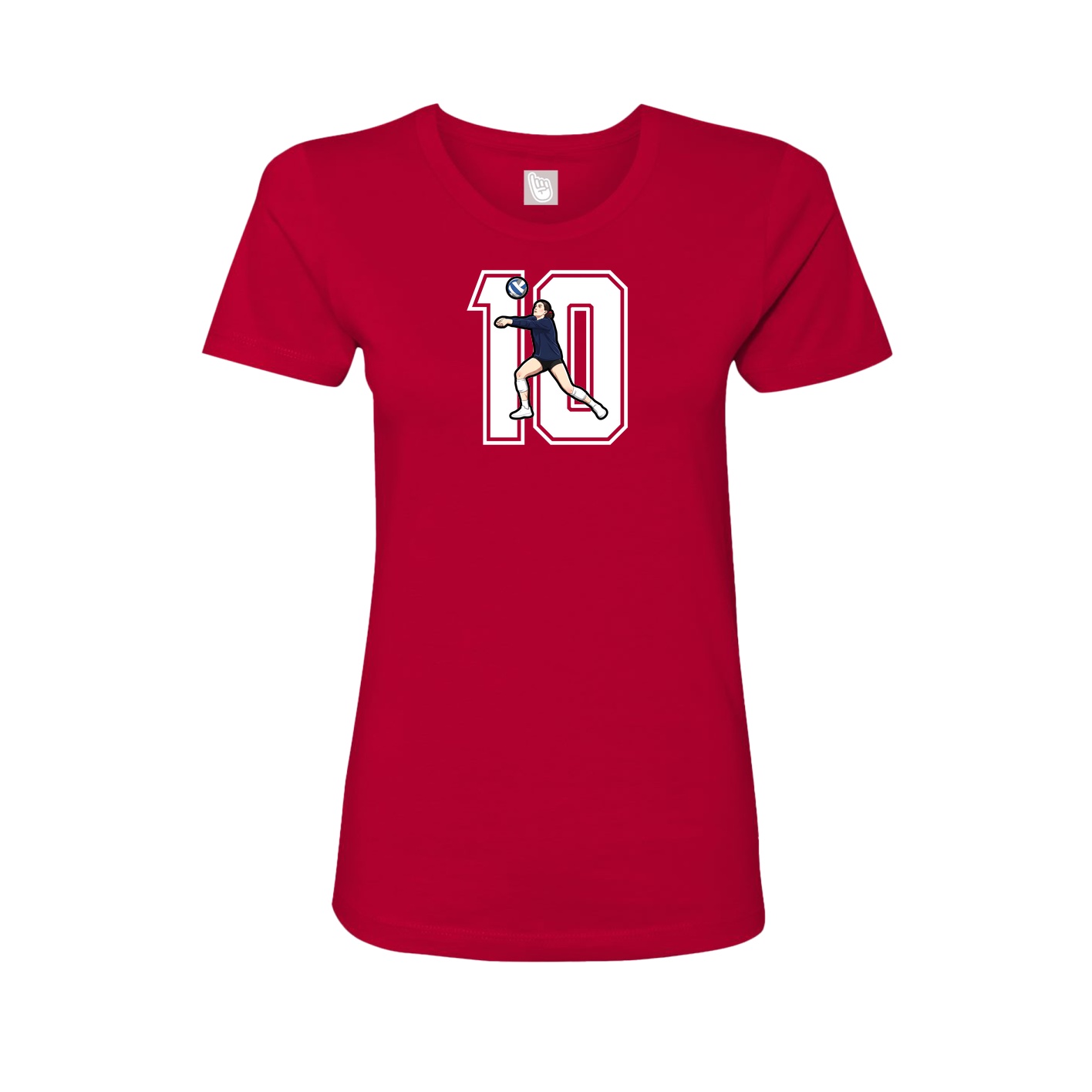 Womens Tee — Number in Red