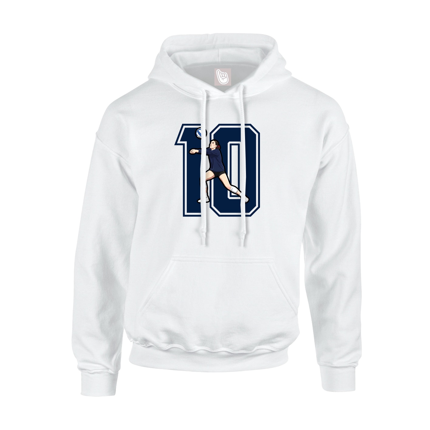Hoodie — Number in White