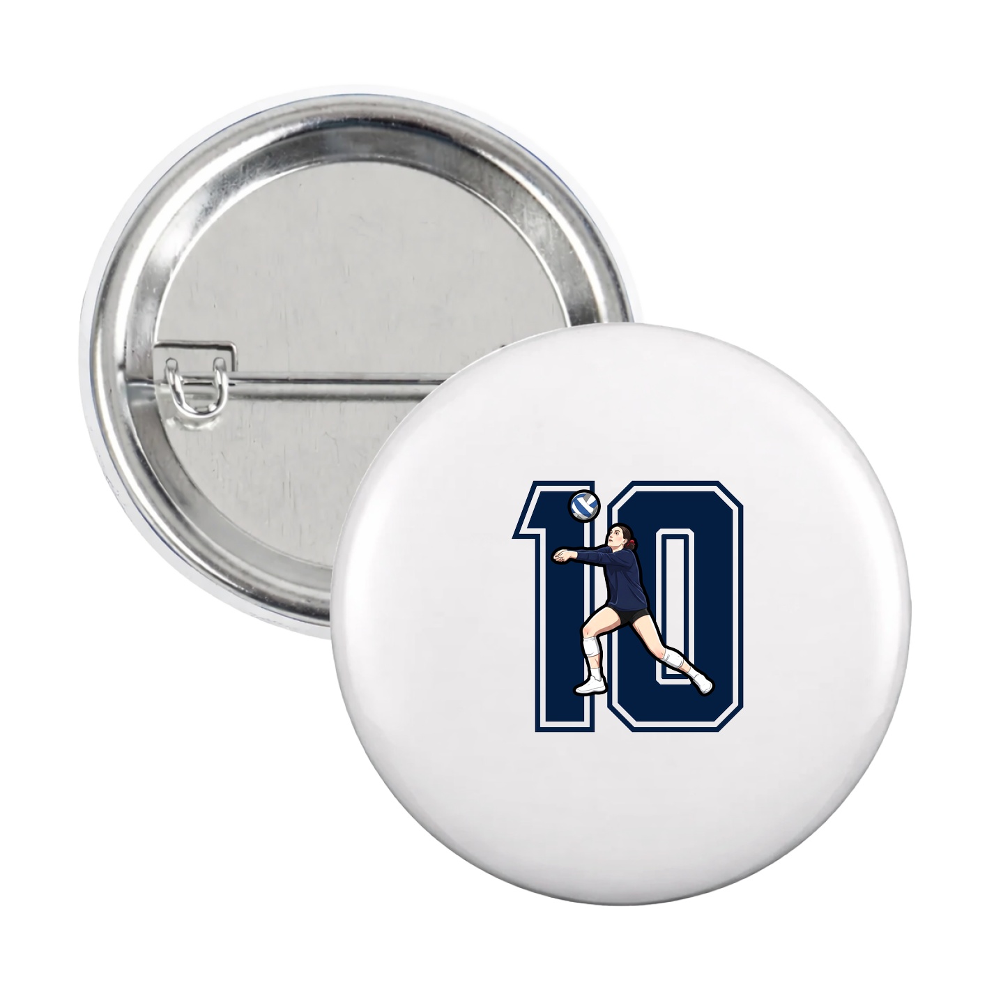 Game Day Button — Number in White