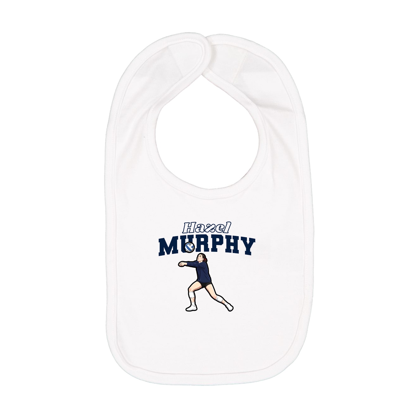 Infant Bib — Name Arch in White
