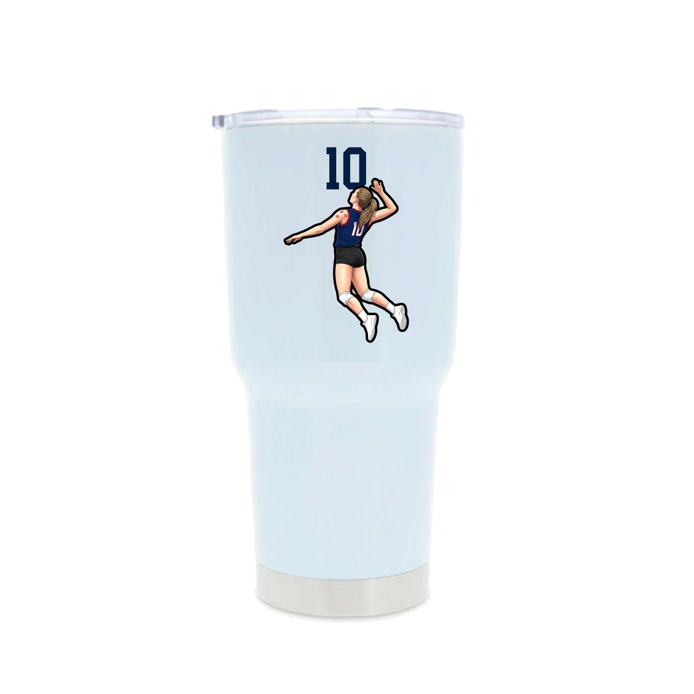 30oz Stainless Steel Tumbler — Number Top in White