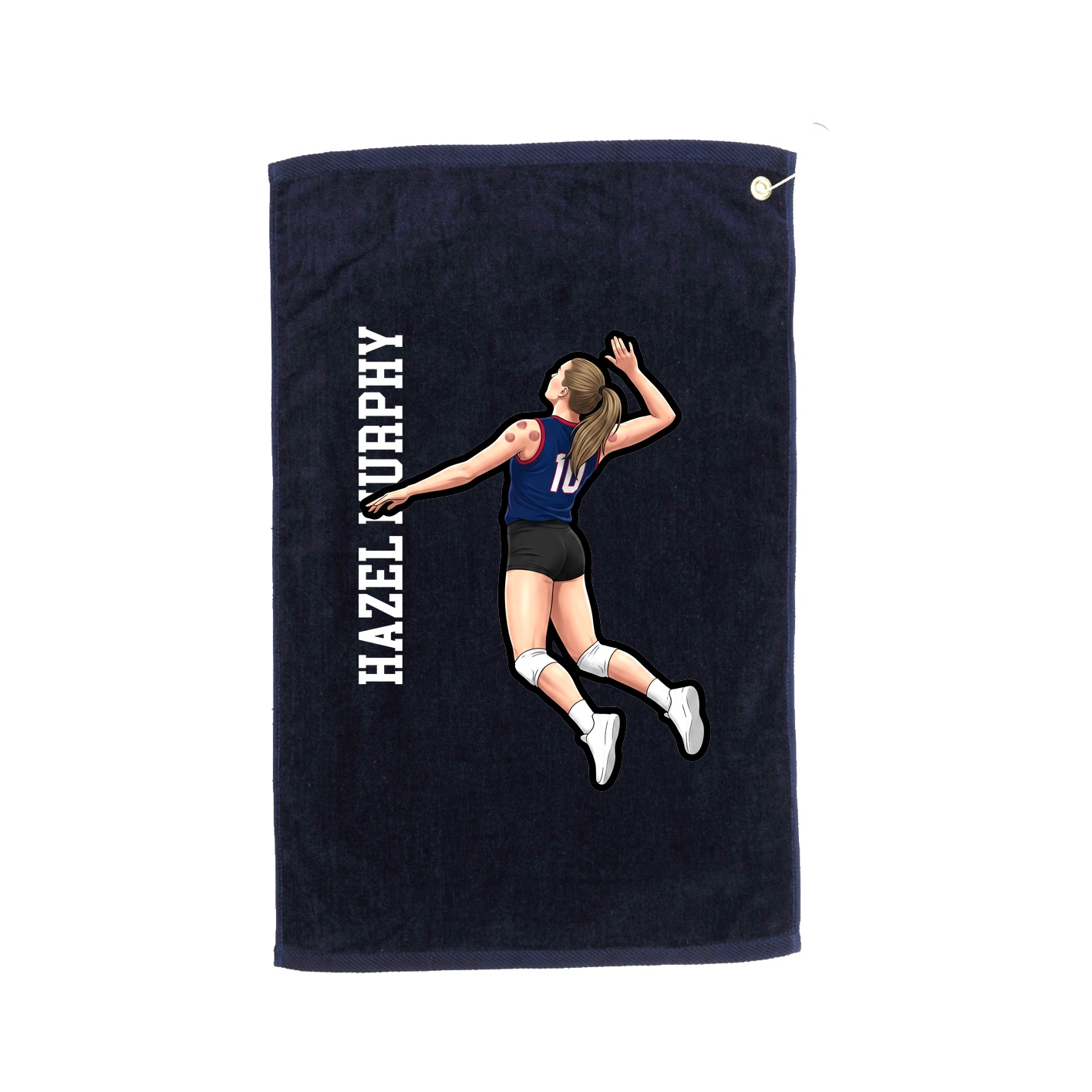Golf Towel — Name Vertical in Navy