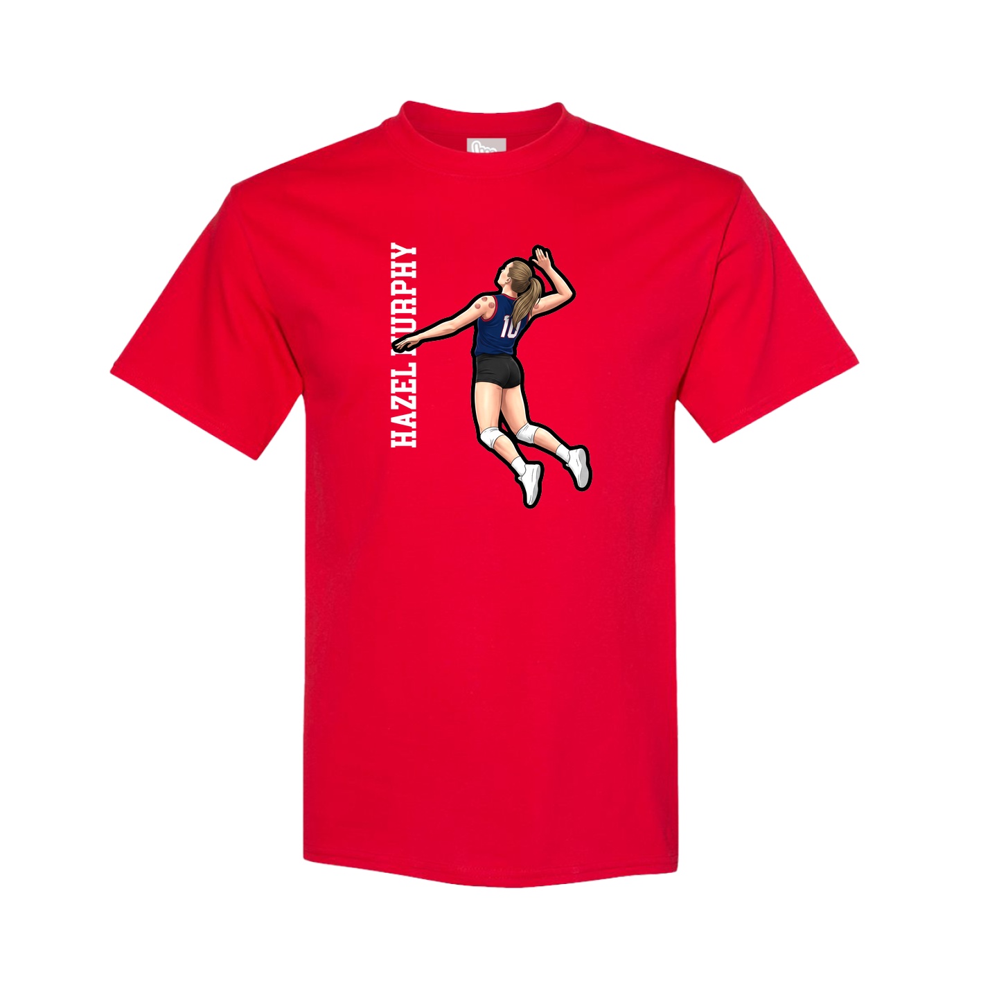 Youth Tee — Name Vertical in Red