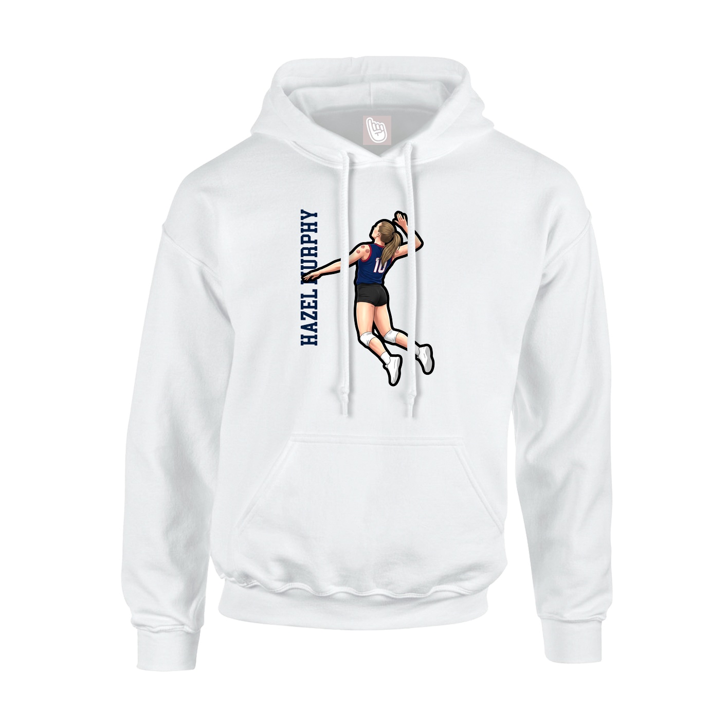 Youth Hoodie — Name Vertical in White