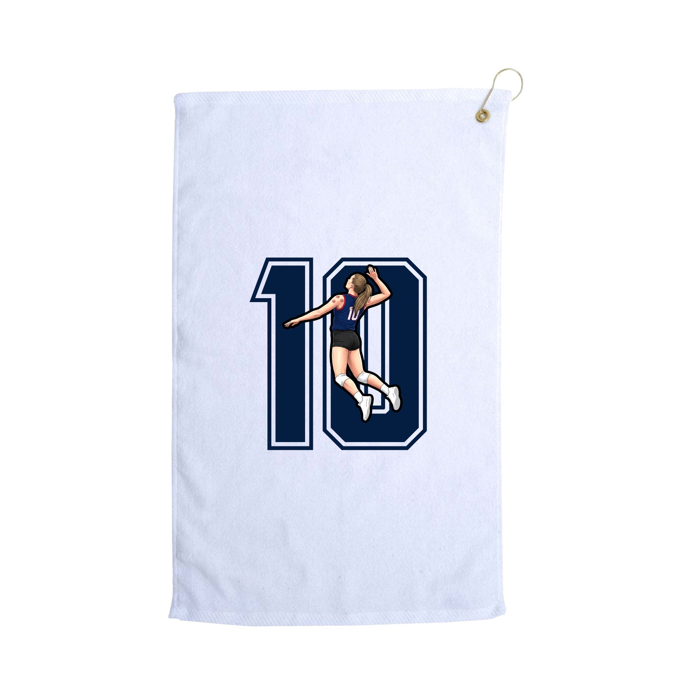 Golf Towel — Number in White