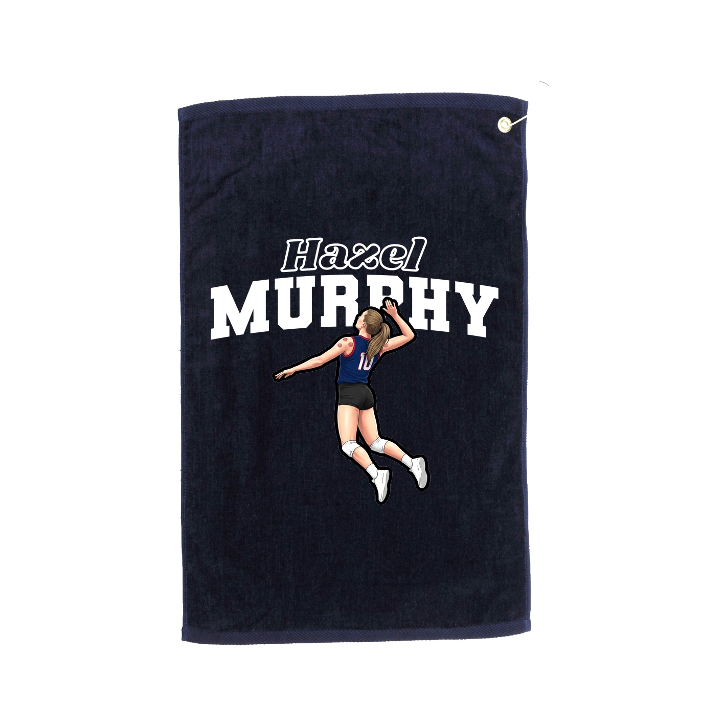 Golf Towel — Name Arch in Navy