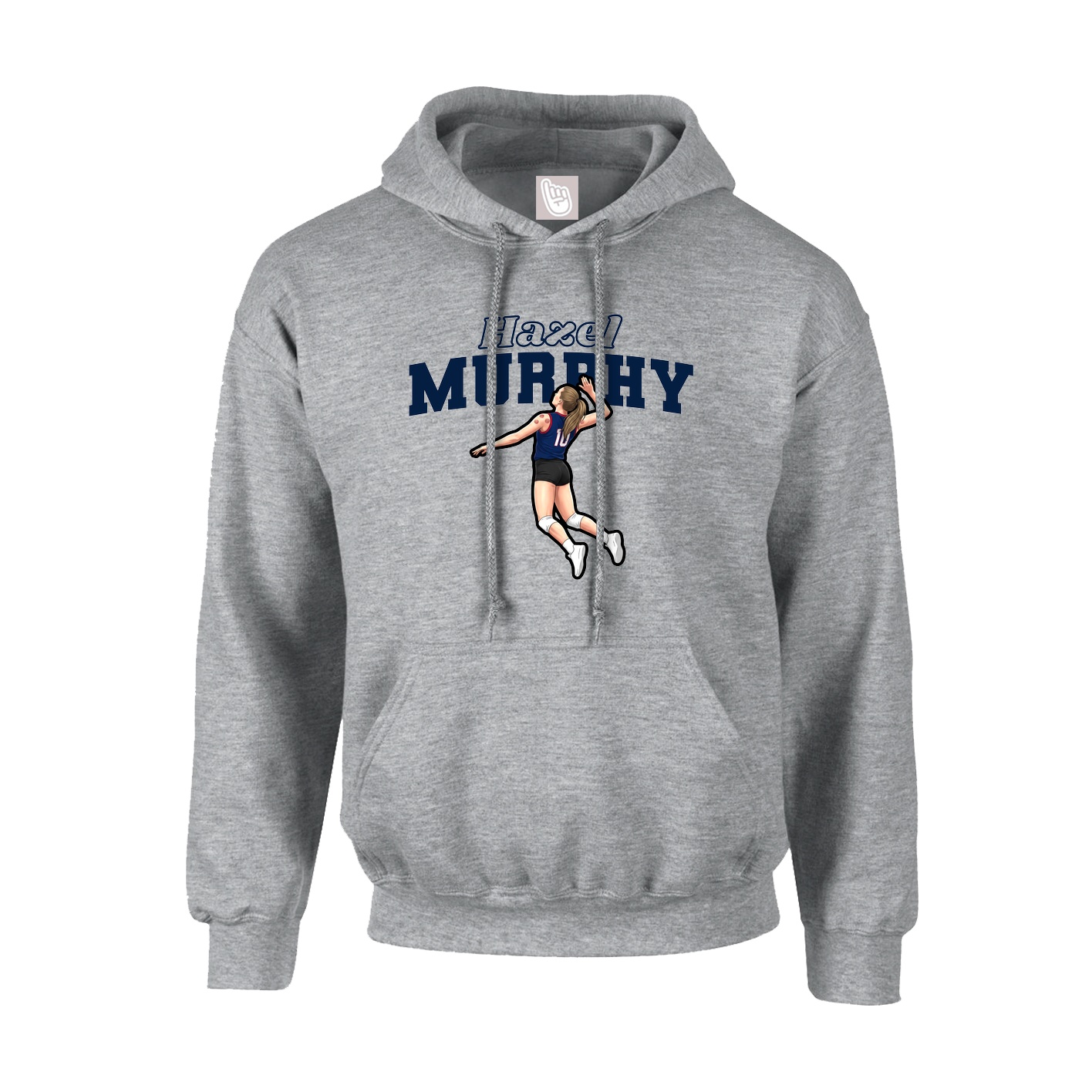 Hoodie — Name Arch in Grey