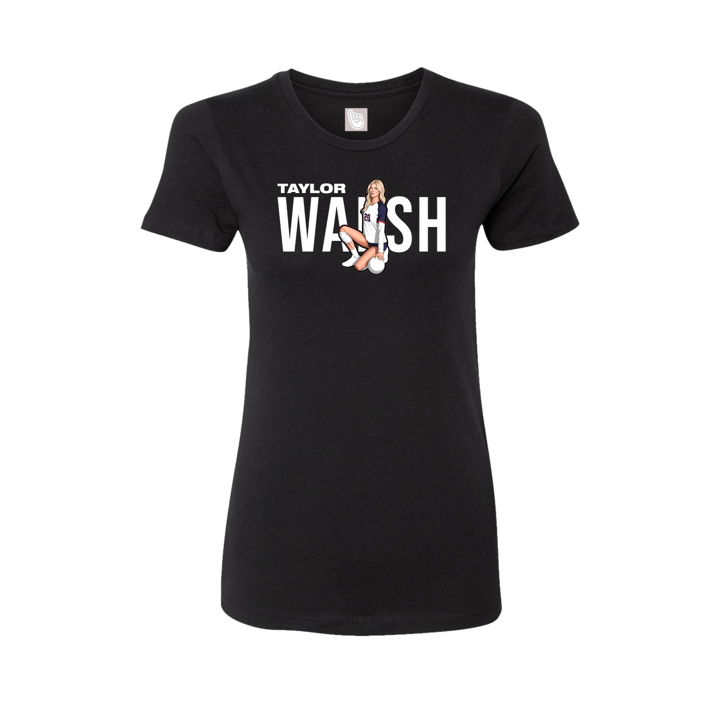 Fitted Women's Tee — Player Name in Black