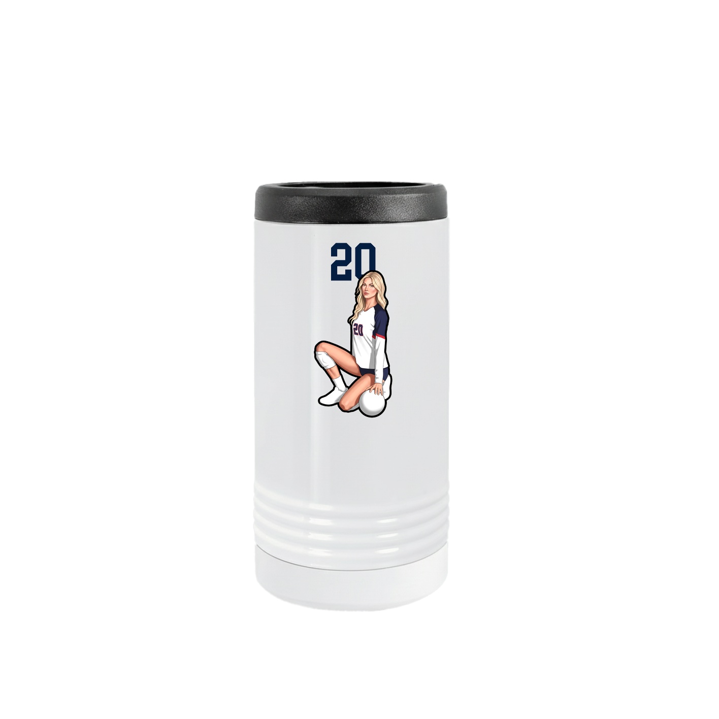Slim Beverage Holder — Number Top in White