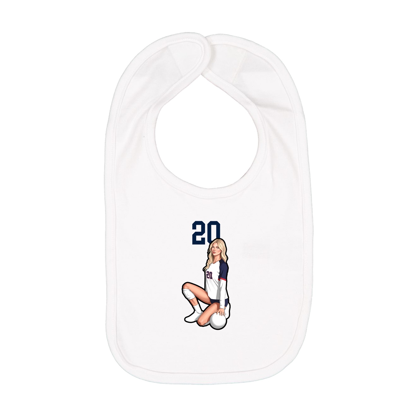 Infant Bib — Number Top in White