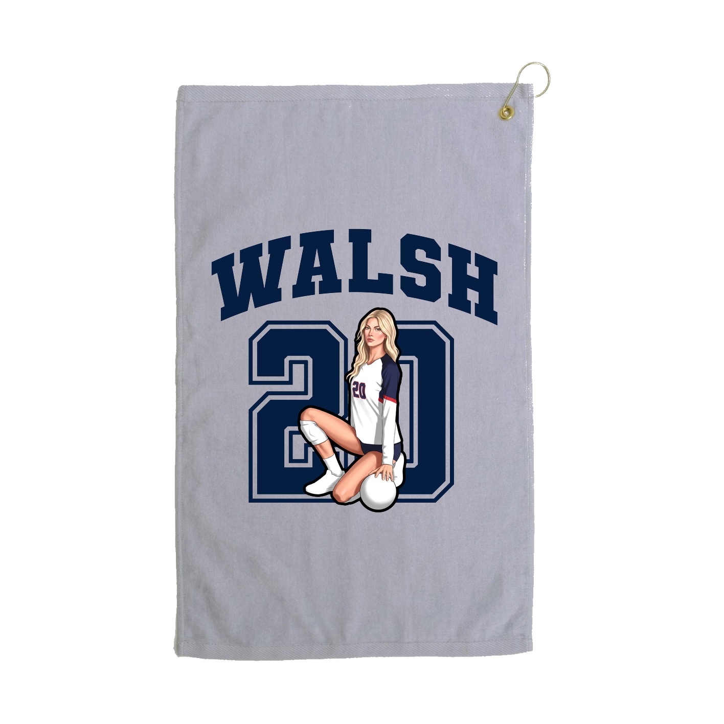 Golf Towel — Number in Grey