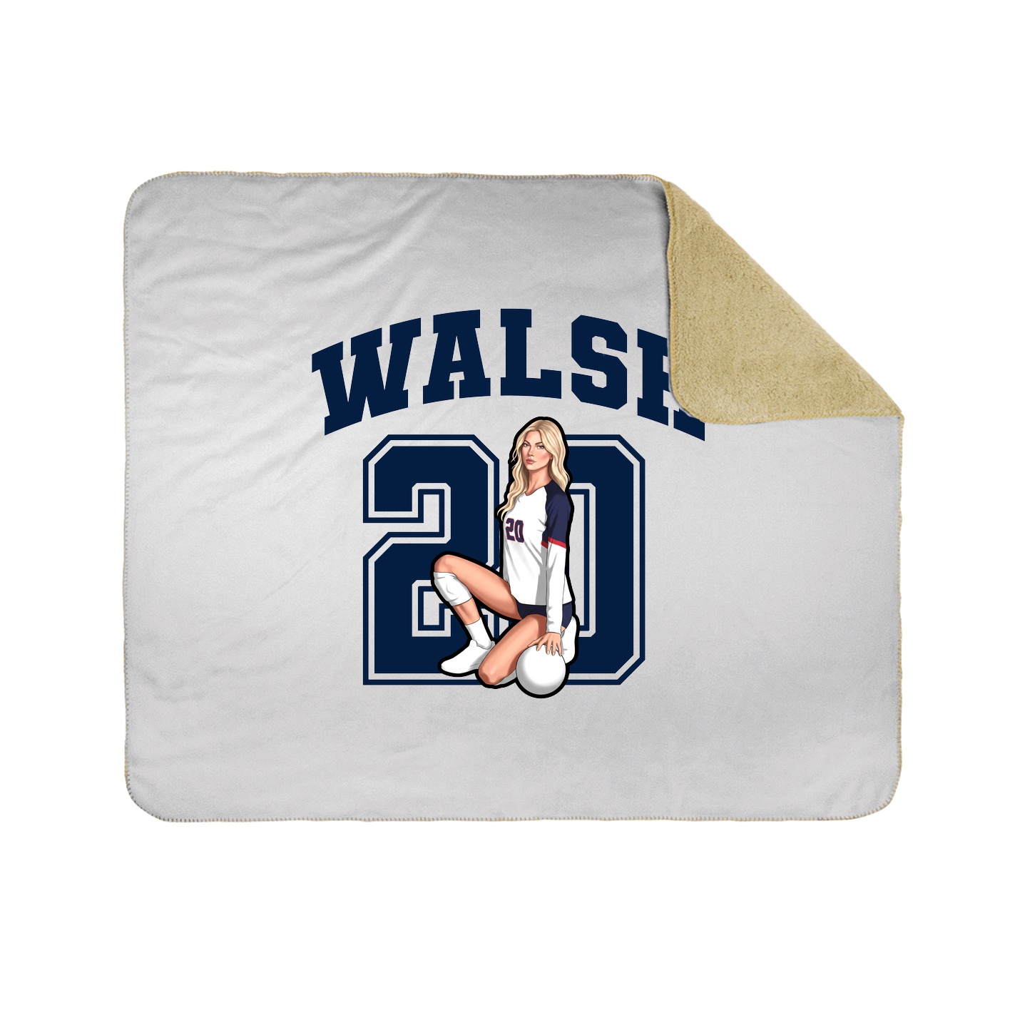 Throw Blanket — Number in White