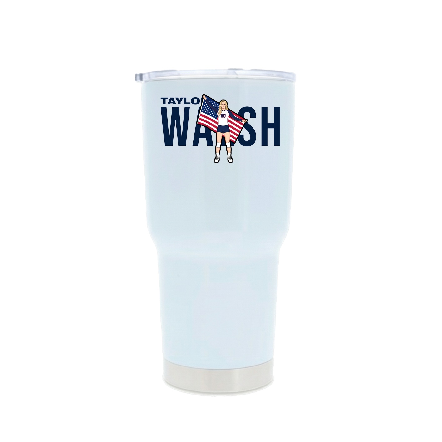 30oz Stainless Steel Tumbler — Player Name in White