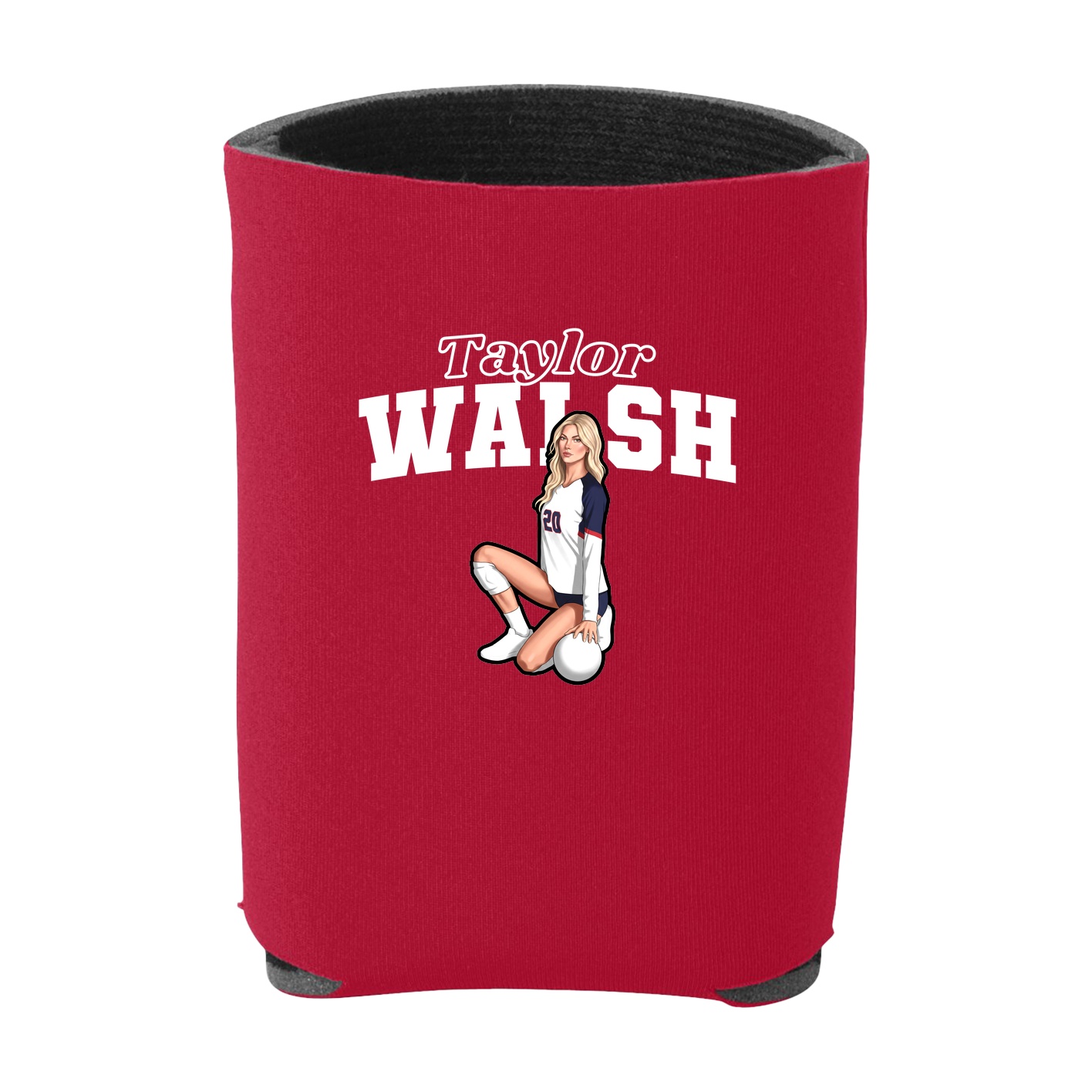 Can Holder — Name Arch in Red