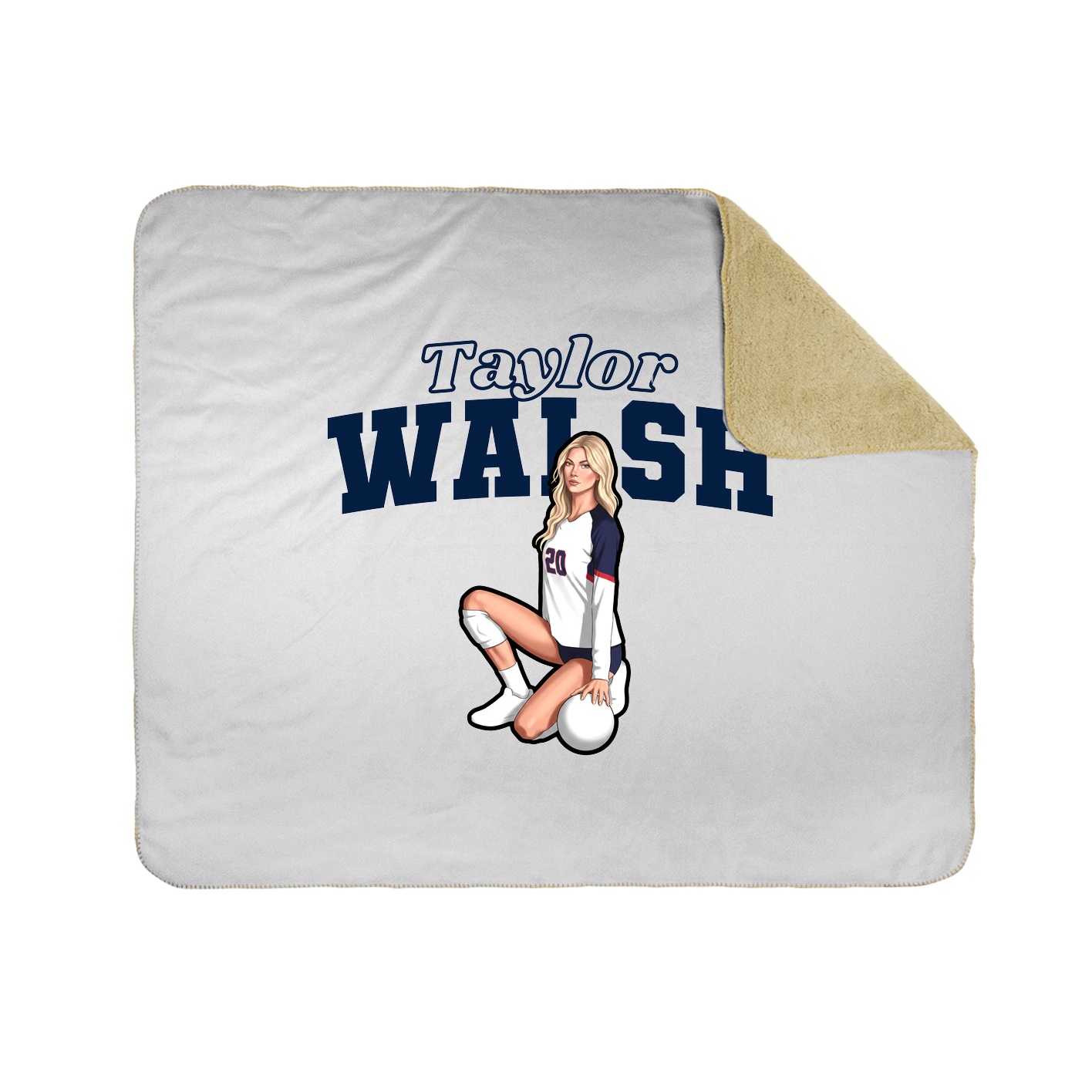 Throw Blanket — Name Arch in White