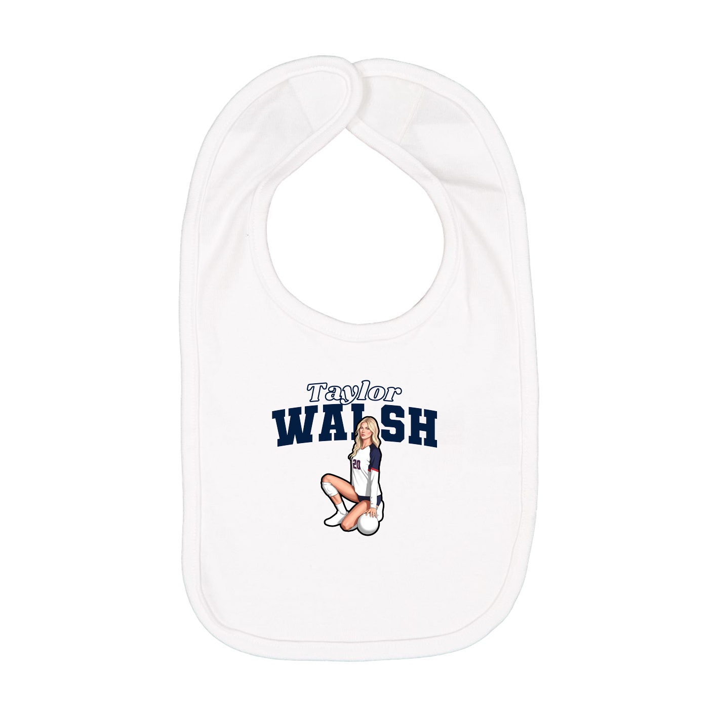 Infant Bib — Name Arch in White