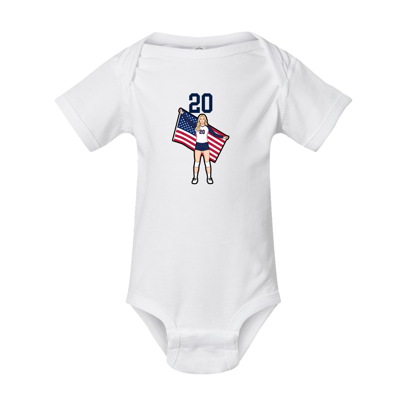 Baby Onesie — Number Top in White