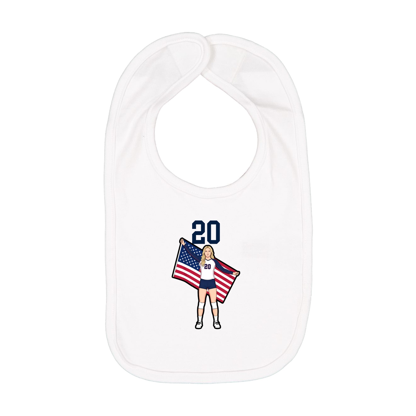 Infant Bib — Number Top in White