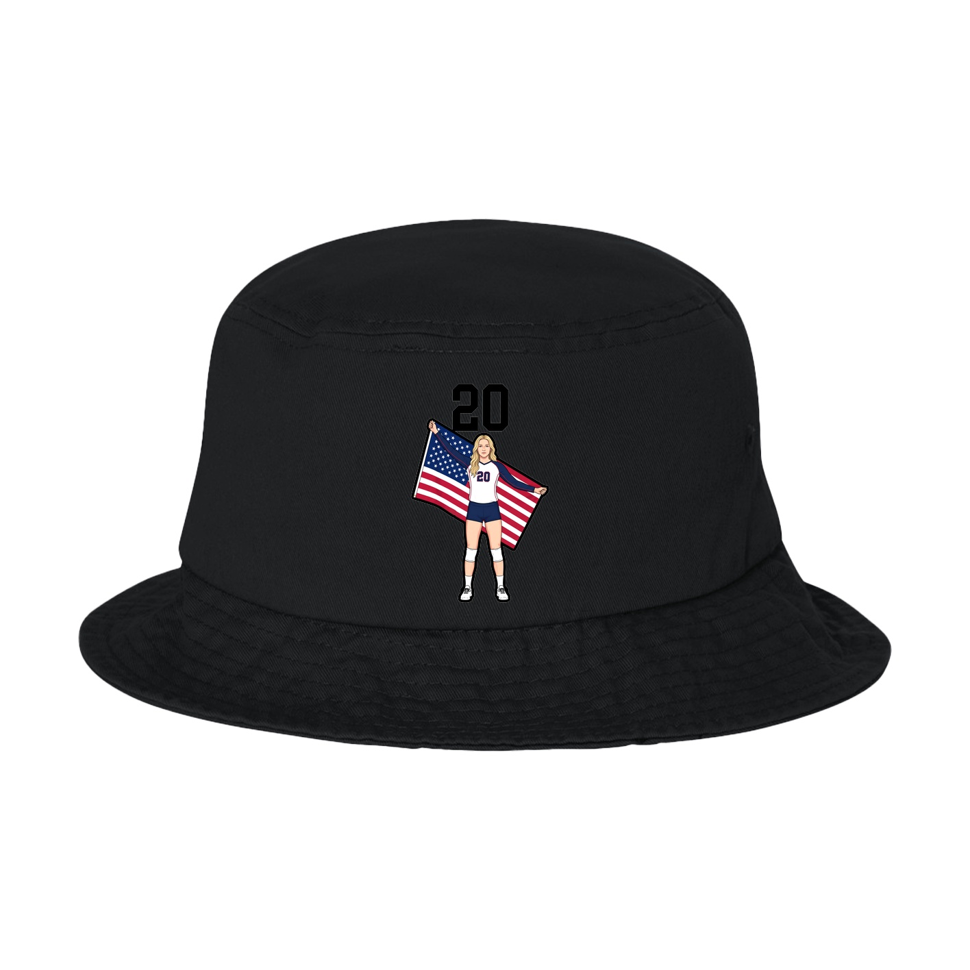 Bucket Cap — Number Top in Black