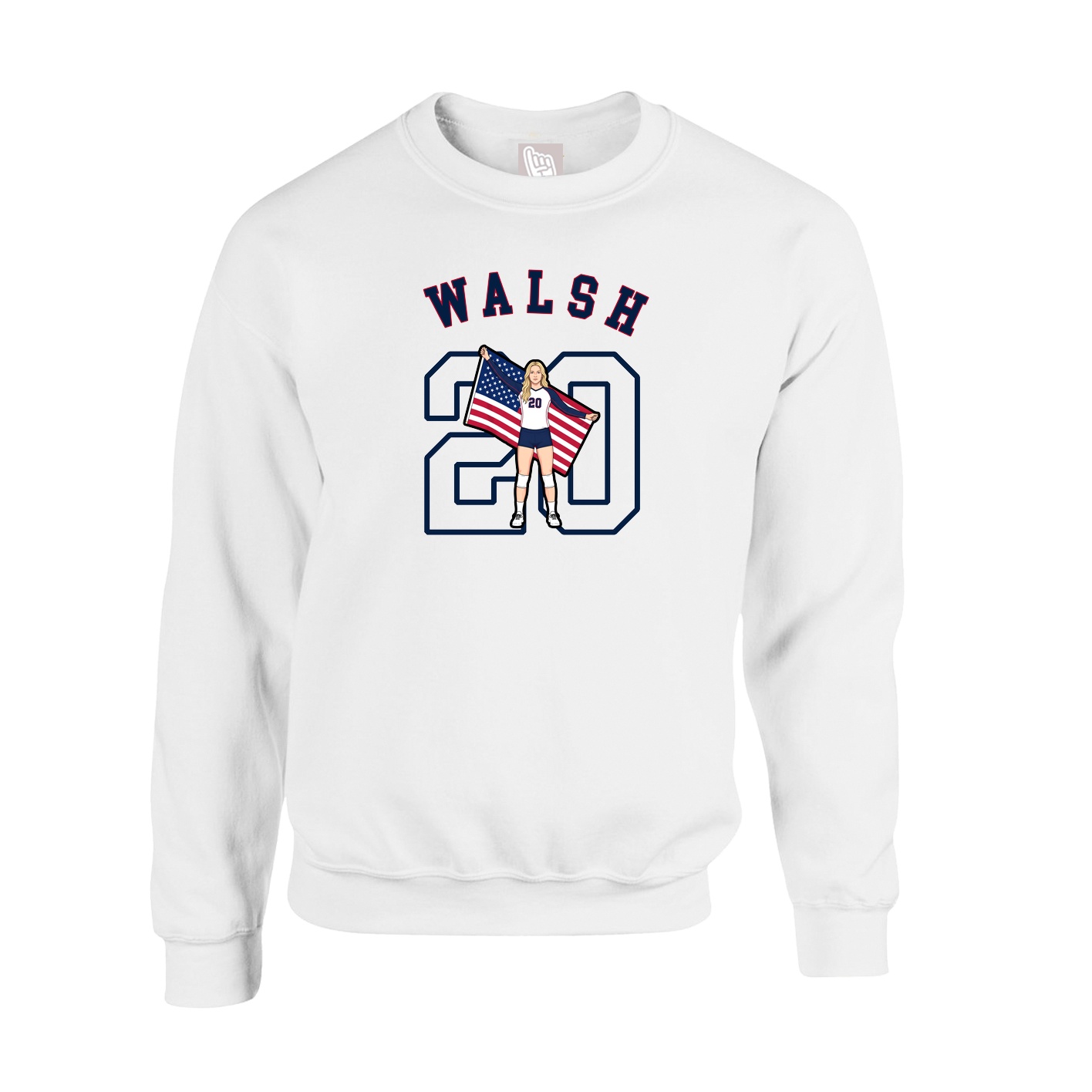 Fleece Crew — Shirsey Arch in White