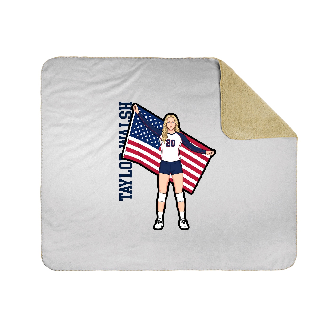Throw Blanket — Name Vertical in White