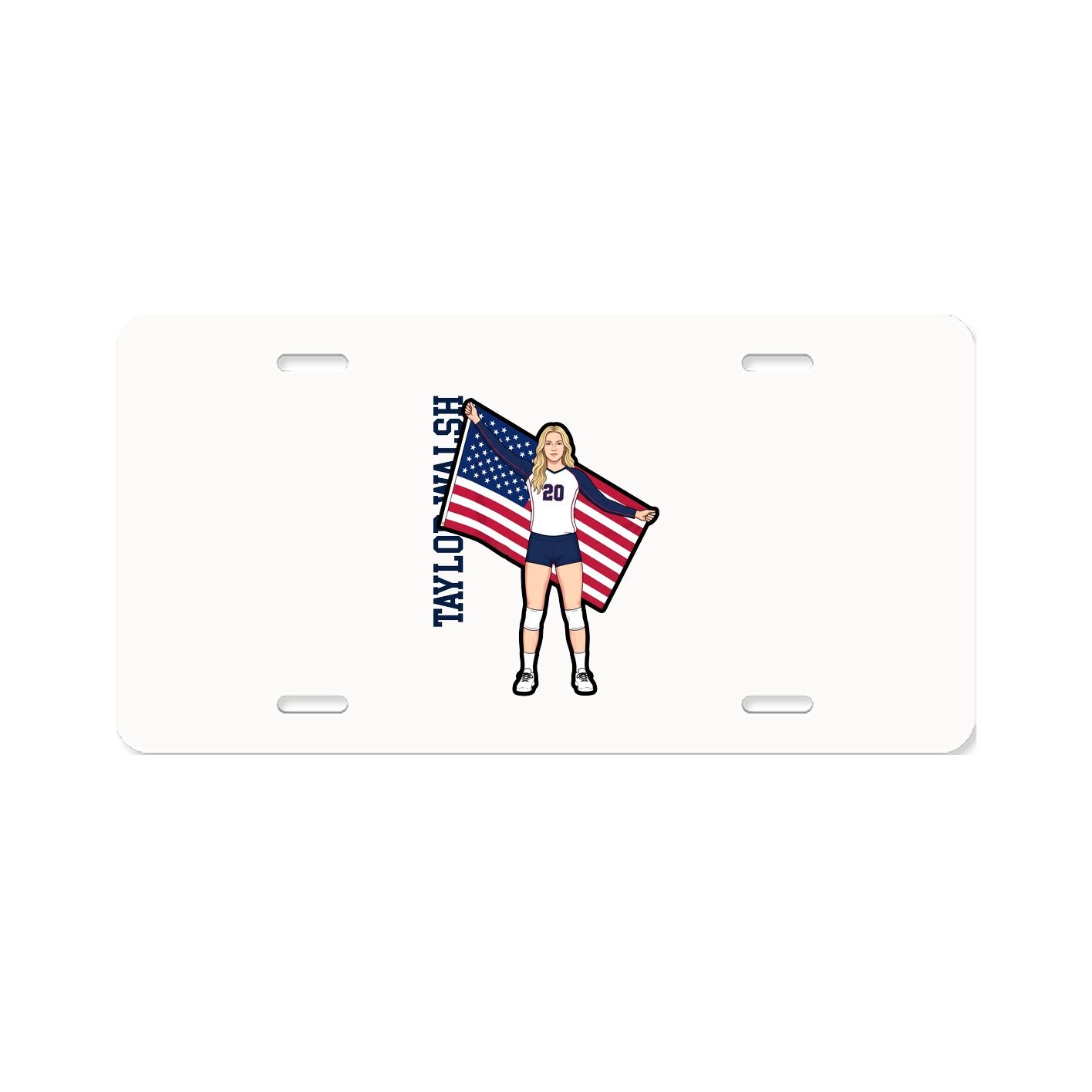 License Plate — Name Vertical in Classic
