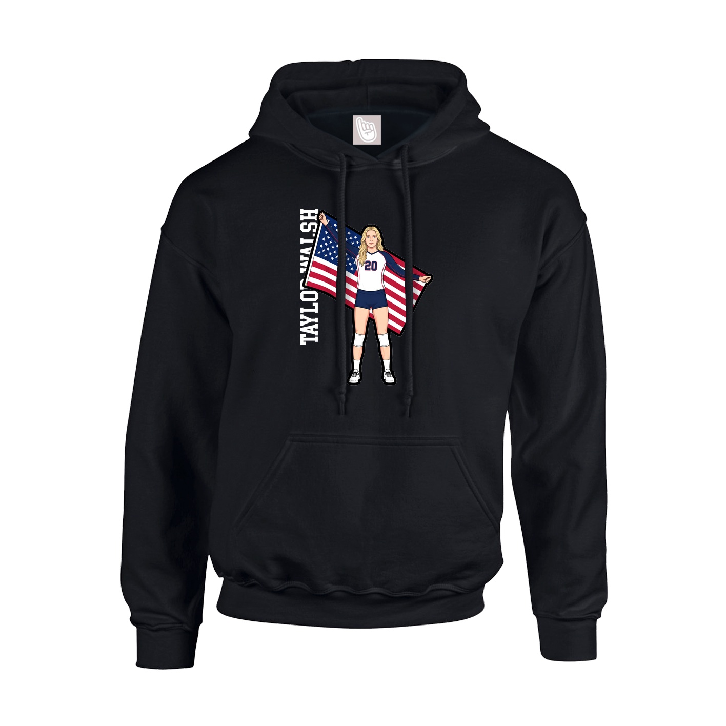 Youth Hoodie — Name Vertical in Black