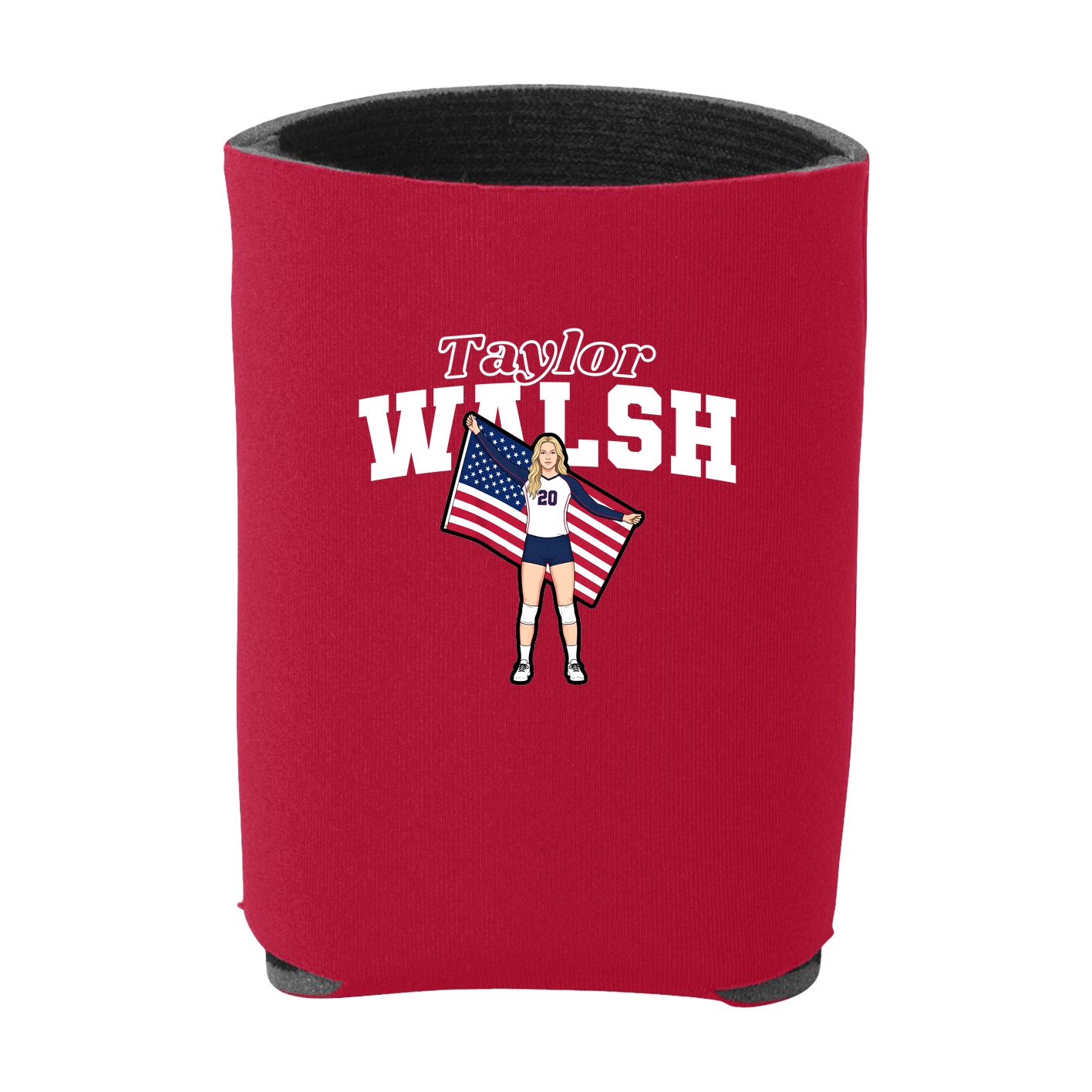 Can Holder — Name Arch in Red