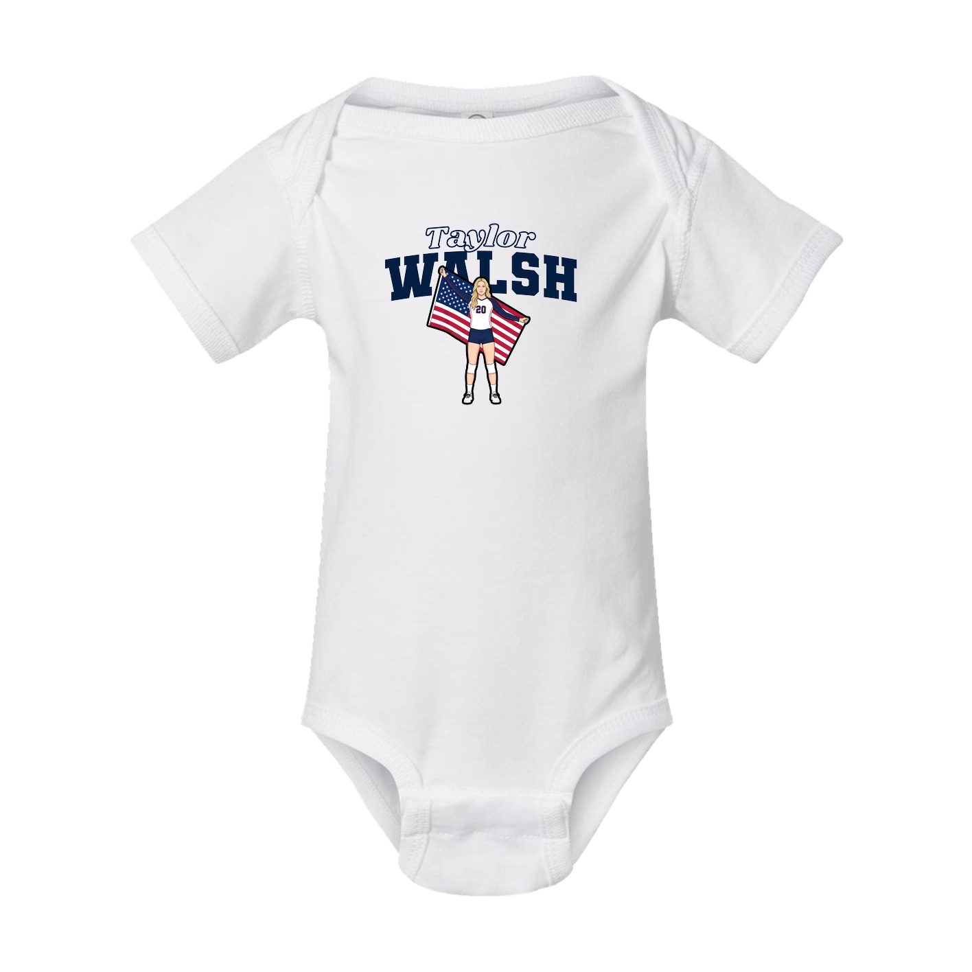 Baby Onesie — Name Arch in White