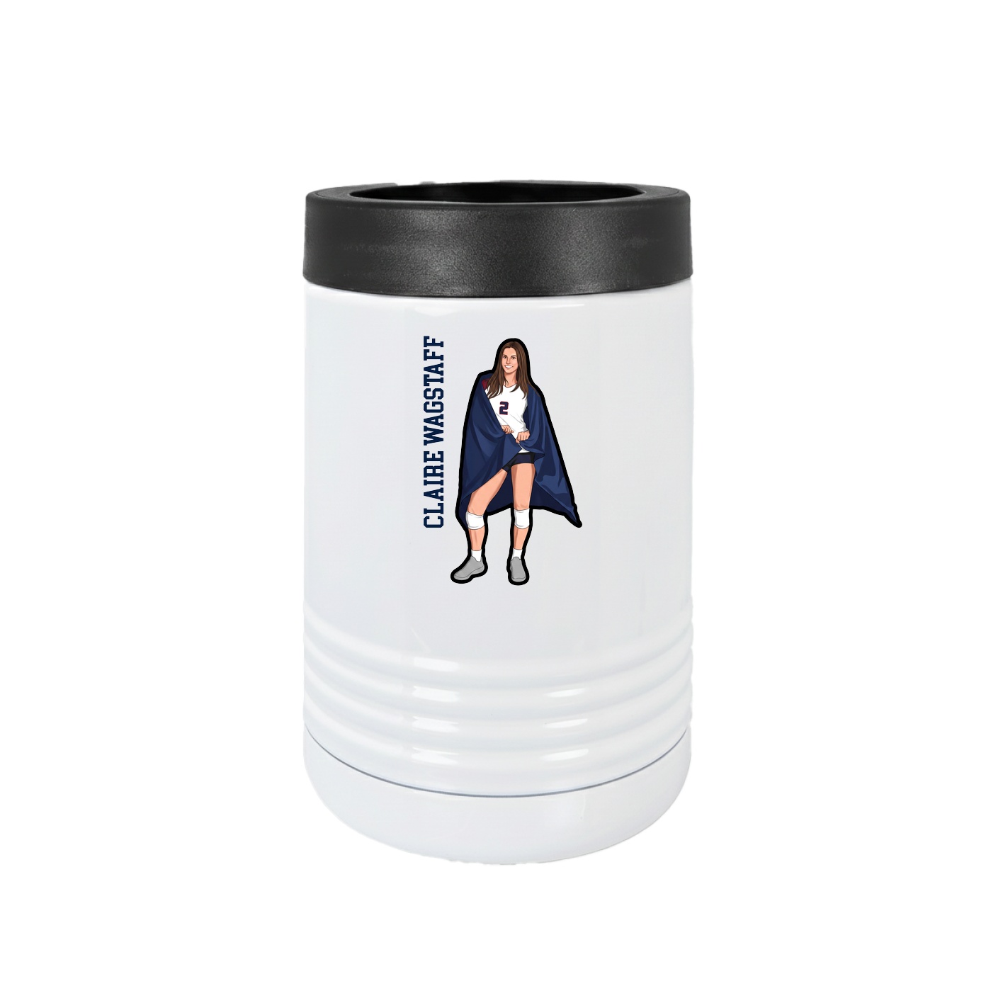 Beverage Holder — Name Vertical in White