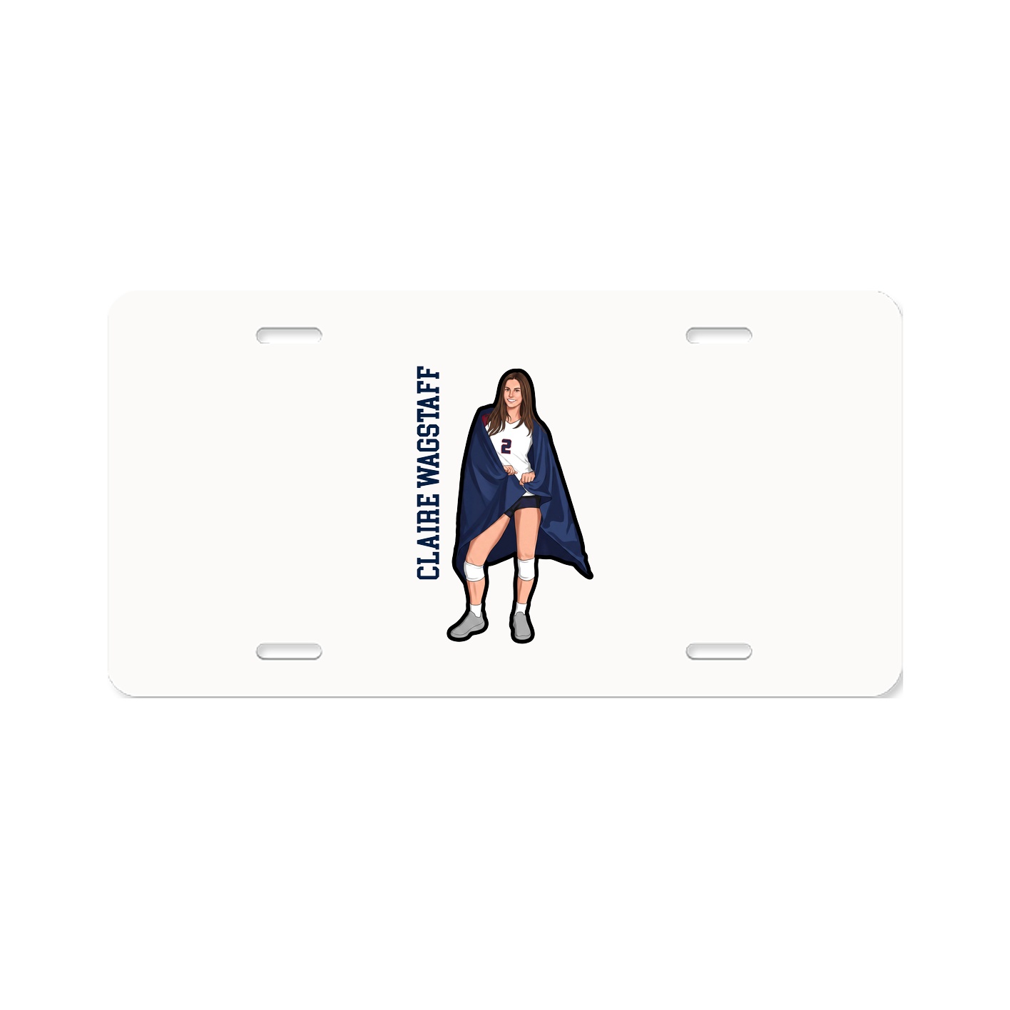License Plate — Name Vertical in Classic
