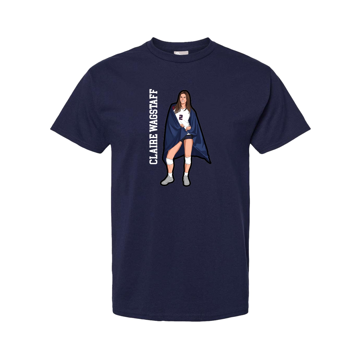 Tee — Name Vertical in Navy
